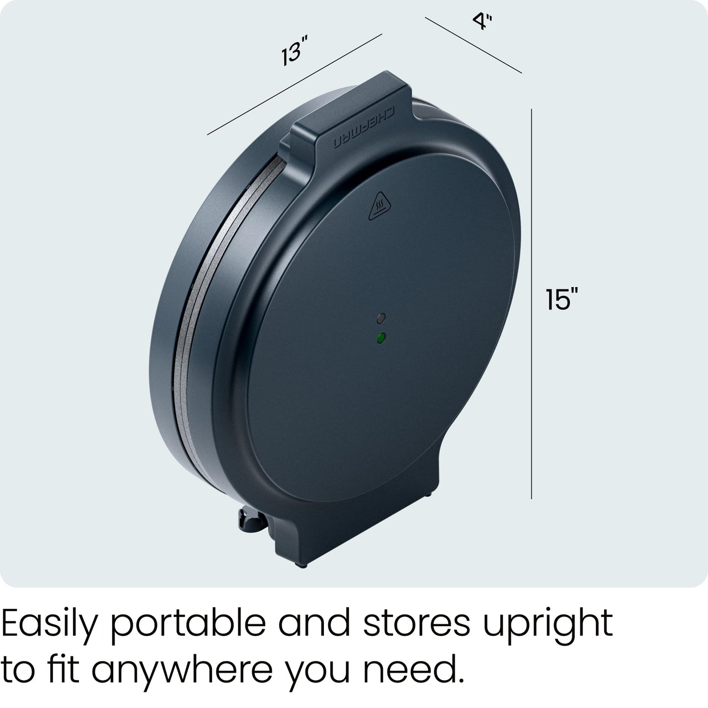 Chefman Everything Maker & Pizza Oven – 1440W Countertop Electric Pizza Maker with 12” Nonstick Cooking Plates, Plus Makes Quesadillas, Omelettes and More, with Indicator Lights and Vertical Storage