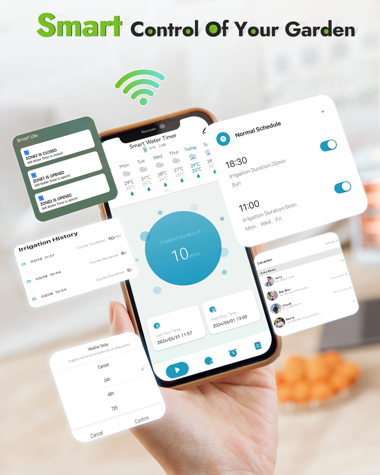 Insoma WiFi Hose Timer - Brass Inlet & Outlet, Voice/App Control Sprinkler Timers with Rain Delay/Manual/Auto Mode, Smart Water Timer for Garden/Lawn/Yard Work with Alexa & Google Home, Energy Saving