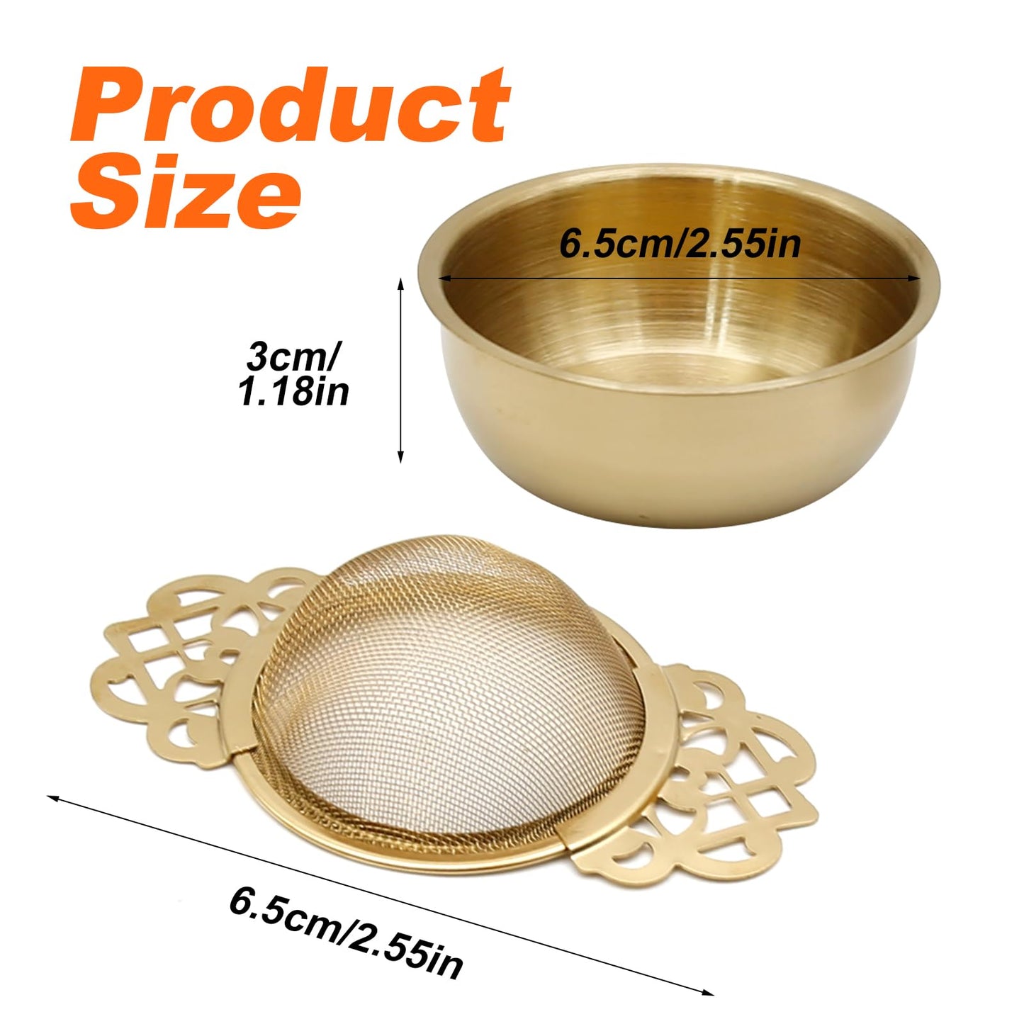 Aynaxcol 304 Stainless Steel Tea Drain Strainer Tea Filter Mesh Tea Drip Bowls Teapot Strainer With Petal Handles Tea Divider, Pack Of 4