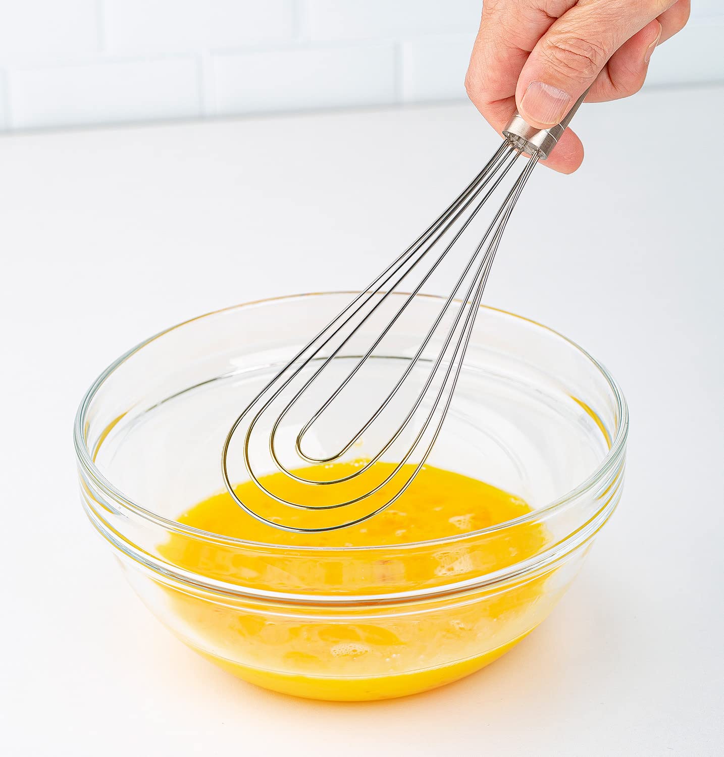 PrepWorks 10 Inch Fat Whisk - Stainless Steel Whisk for Mixing, Beating, and Stirring Sauces, Batter, and More