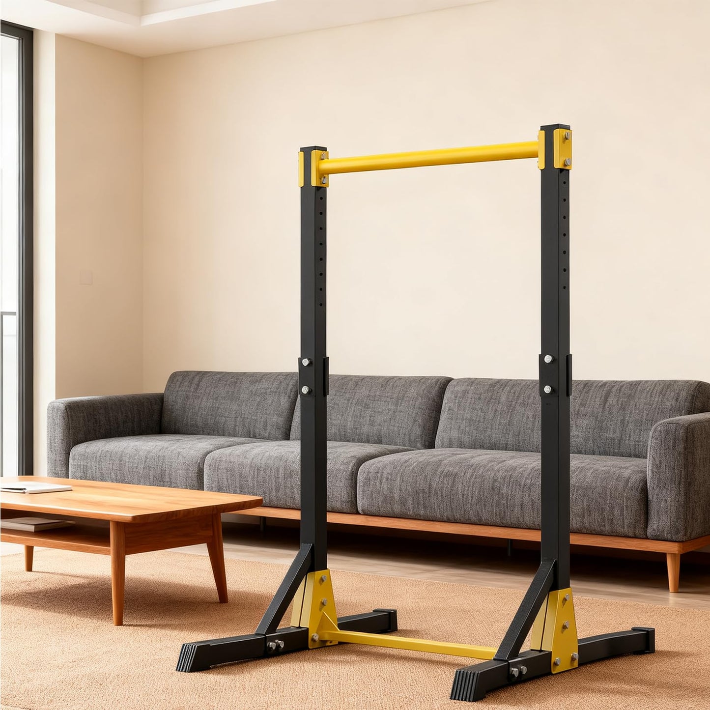 Heavy Duty Free Standing Pull Up Bar 11 Level Height Adjustable Dip Station for Home Gym Multi Function Strength Training Fitness Workout Station