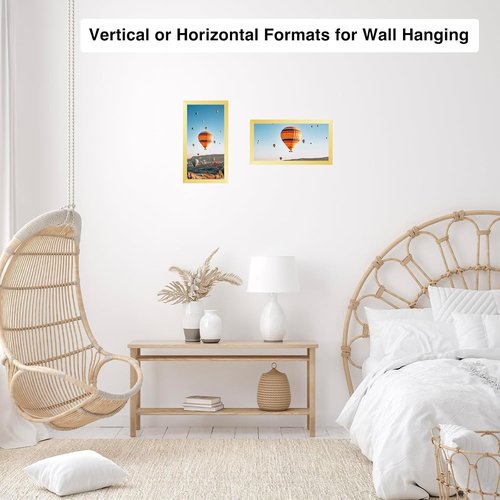 JCJMY Gold Picture Frame 6x11 - Versatile Wall & Tabletop Display with Shatter-Resistant Plexiglass