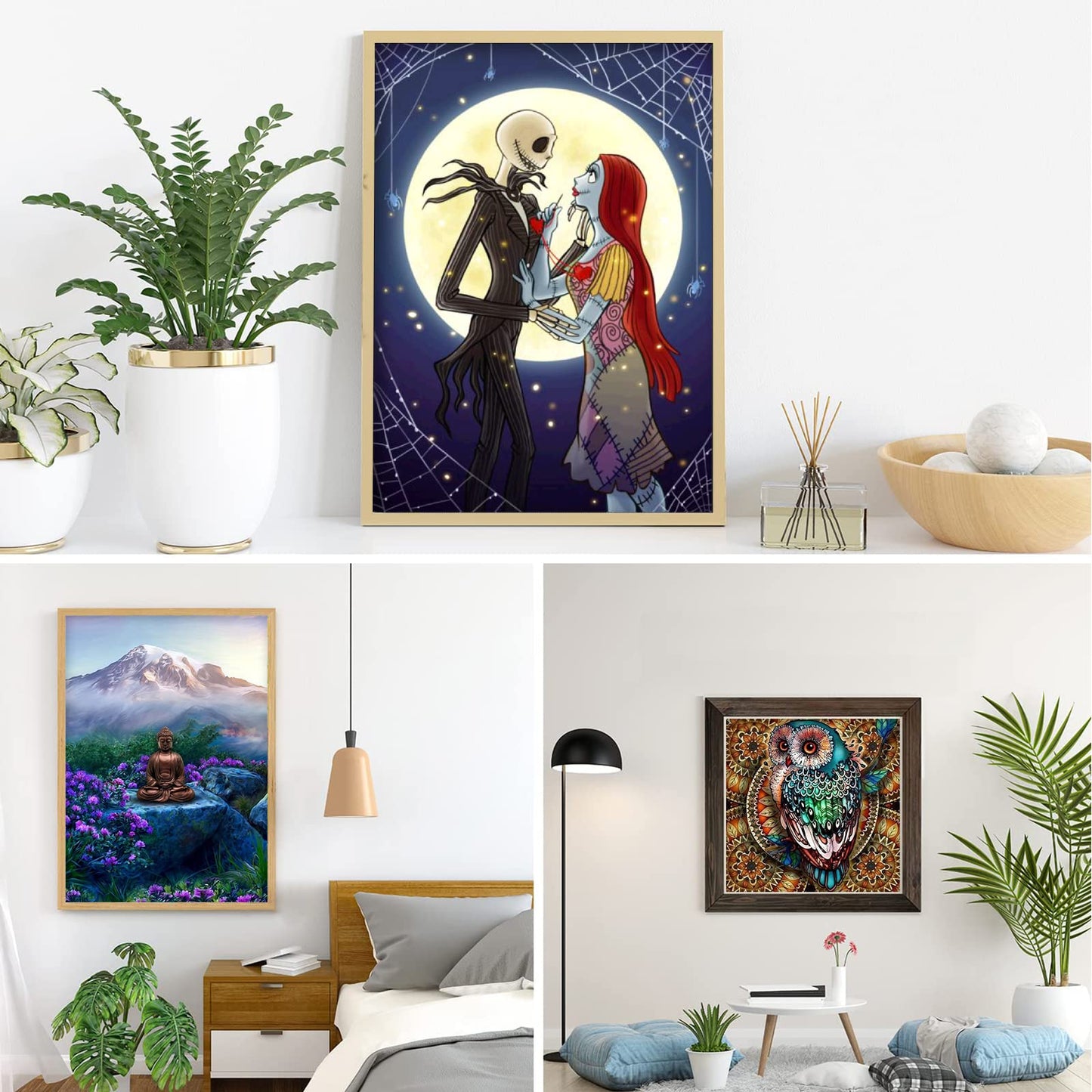 Focart 10 Pack Diamond Painting, Random Diamond Art Kits 5D Full Drill DIY Crafts for Home Wall Decor Gift