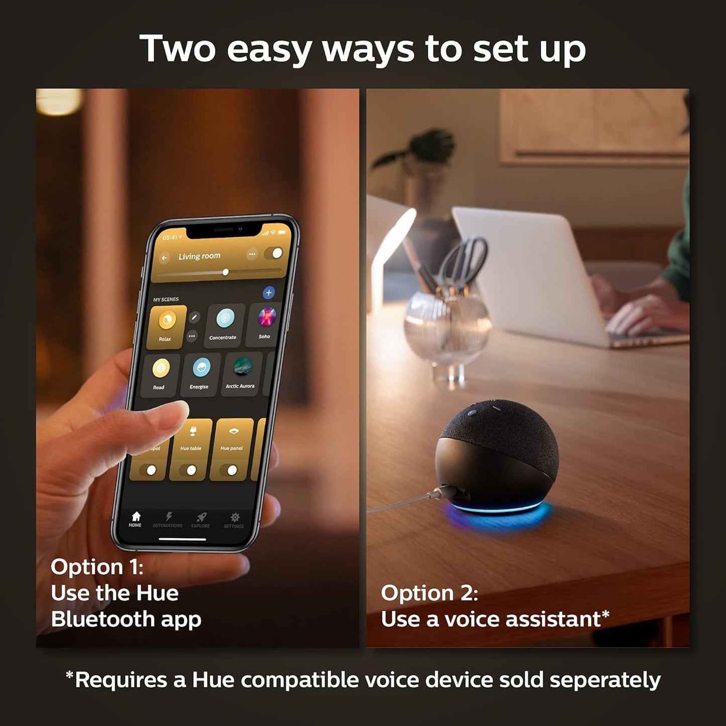 Philips Hue Smart 100W A21 LED Bulb - White and Color Ambiance Color-Changing Light - 4 Pack - 1600LM - E26 - Indoor - Control with Hue App - Works with Alexa, Google Assistant and Apple Homekit.