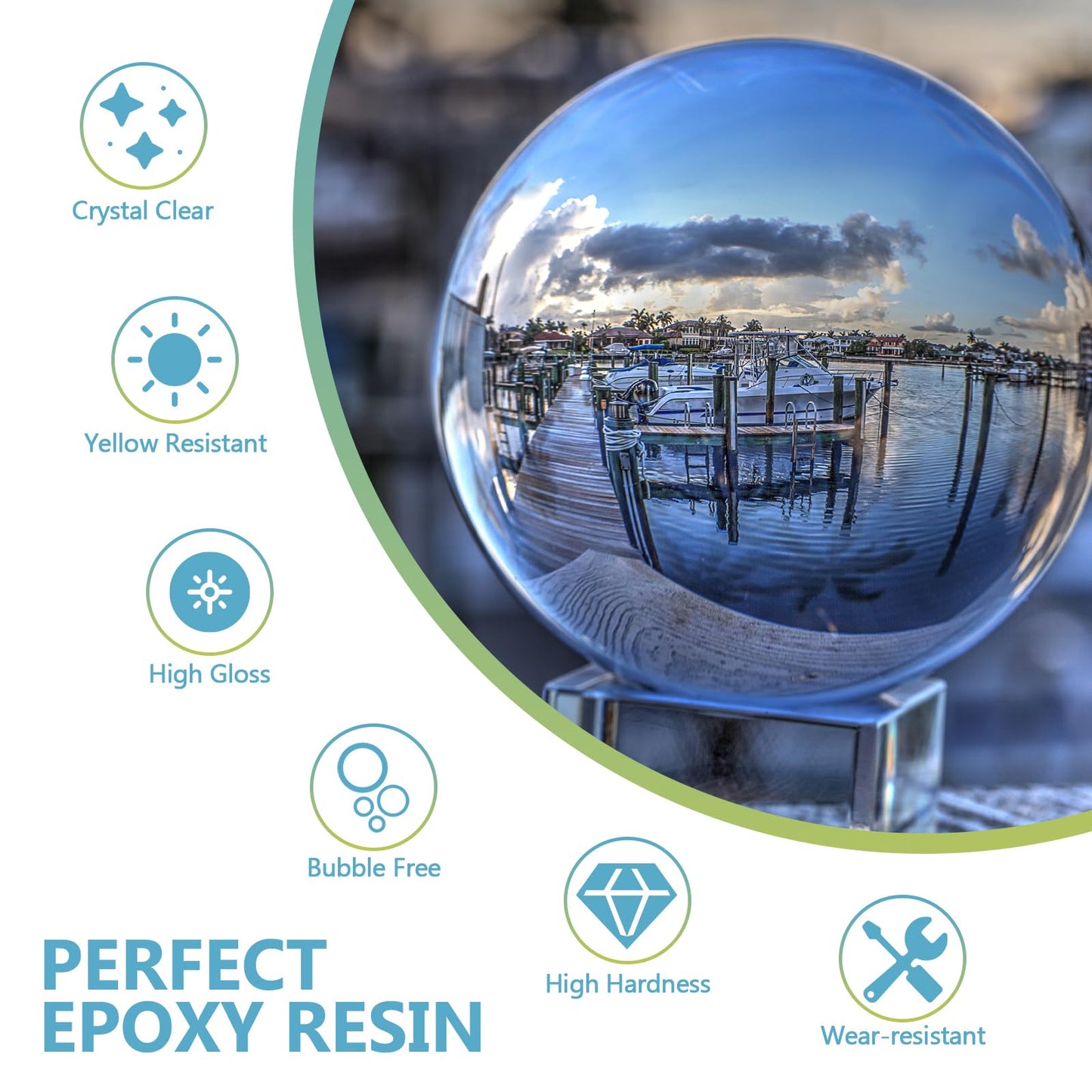 OcePor Epoxy Resin-38OZ, Crystal Clear Epoxy Resin Kit, No Yellowing No Bubble Art Resin Casting Resin for Art Crafts, Jewelry Making, Wood & Molds(19OZ x 2)
