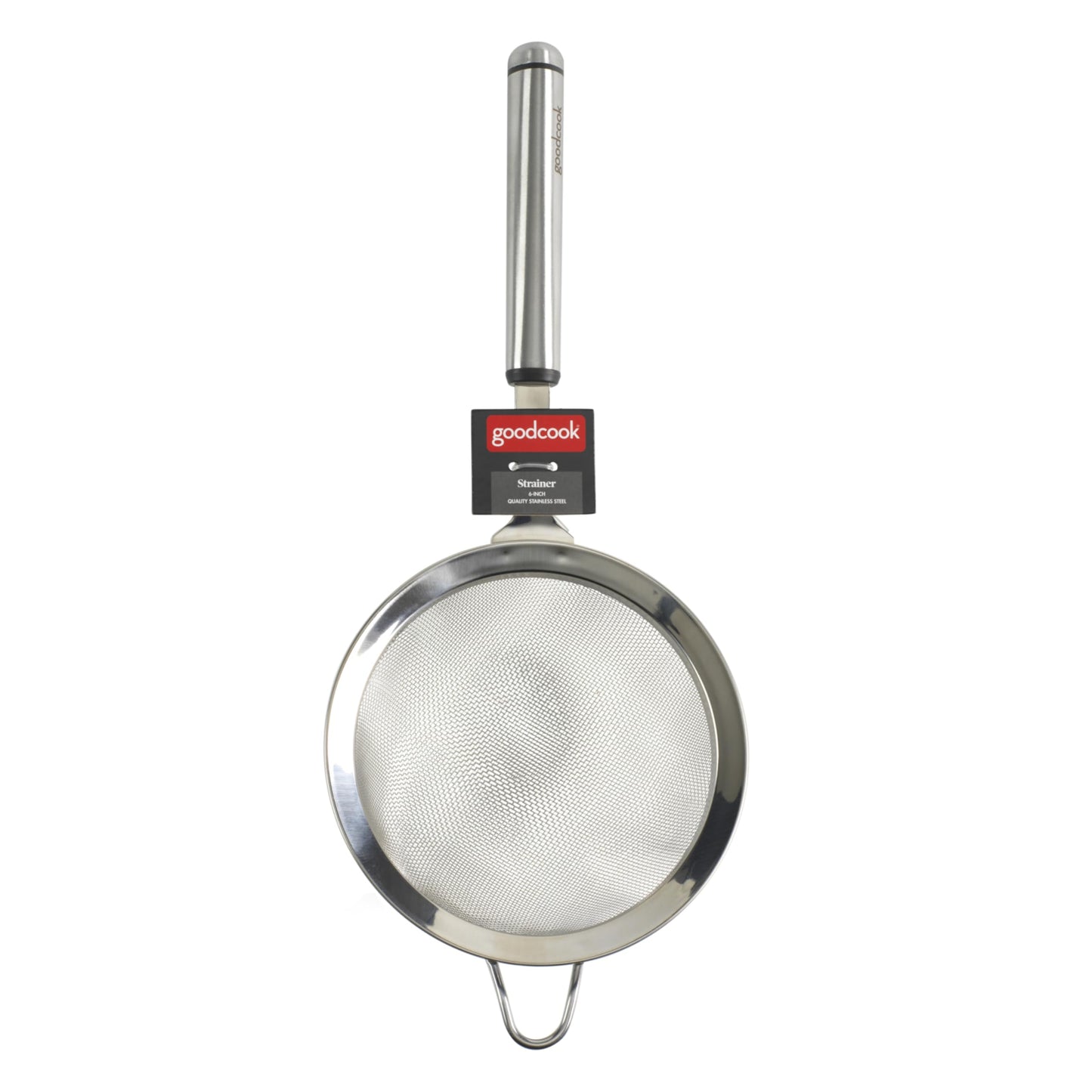 GoodCook Gourmet 6-inch Hand Strainer, Stainless Steel Diamond Shaped Ergonomic Handle with Hang Loop