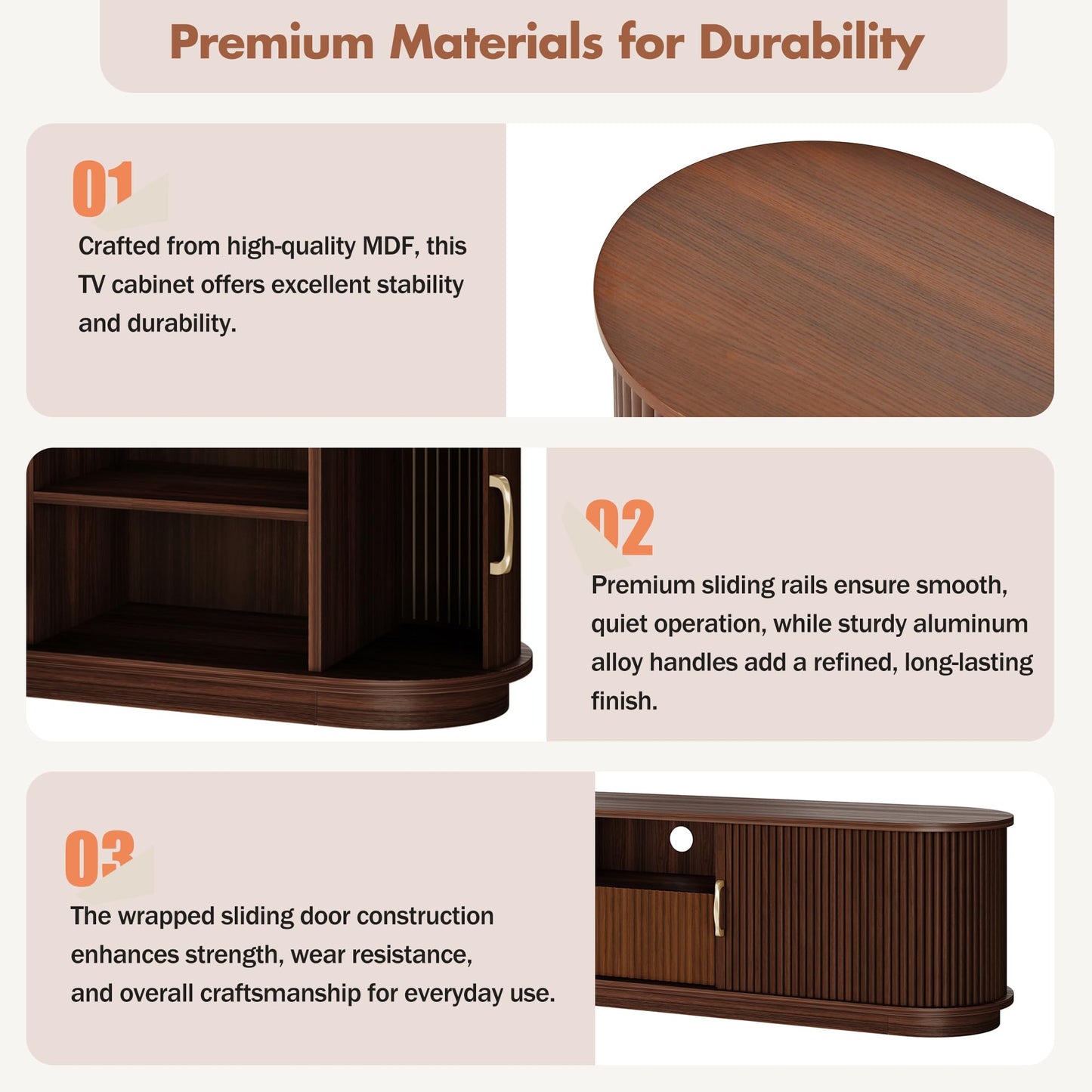 Merax Rustic Wood TV Stand for TVs Up to 75'', Farmhouse Entertainment Center with Storage Drawers, Practical Media Console for Living Room, Bedroom, Walnut