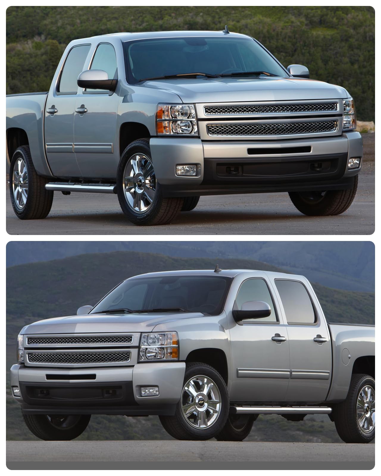 ADCARLIGHTS Headlight Assembly for 07-13 Chevy Silverado 1500/07-14 2500HD 3500HD OE Fit IP65 Waterproof 200% Brighter Halogen Headlamp Left+Right Chrome Clear(W/O Bulbs)
