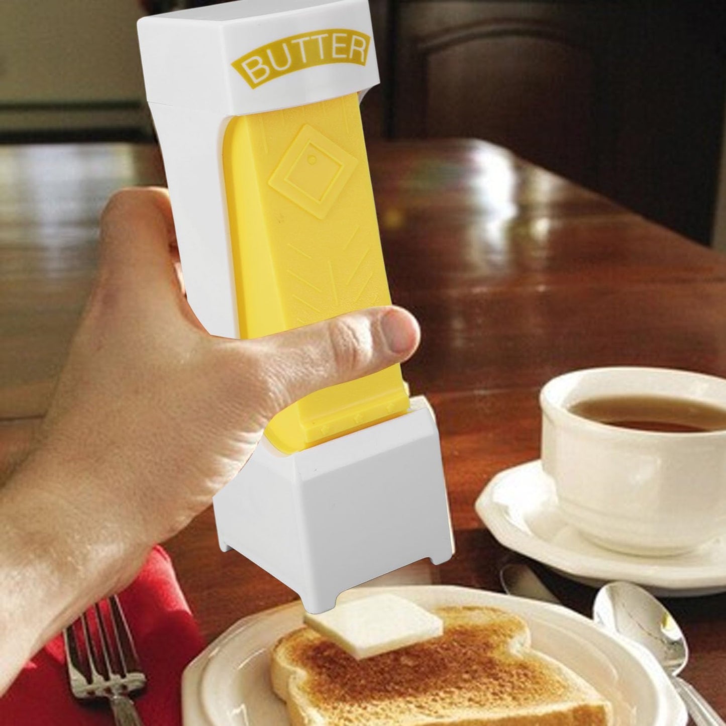Butter Slicer, One Click Butter Cutter Butter Dispenser Butter Cutter Slicer Single Stick with Stainless Steel Blade for Kitchen