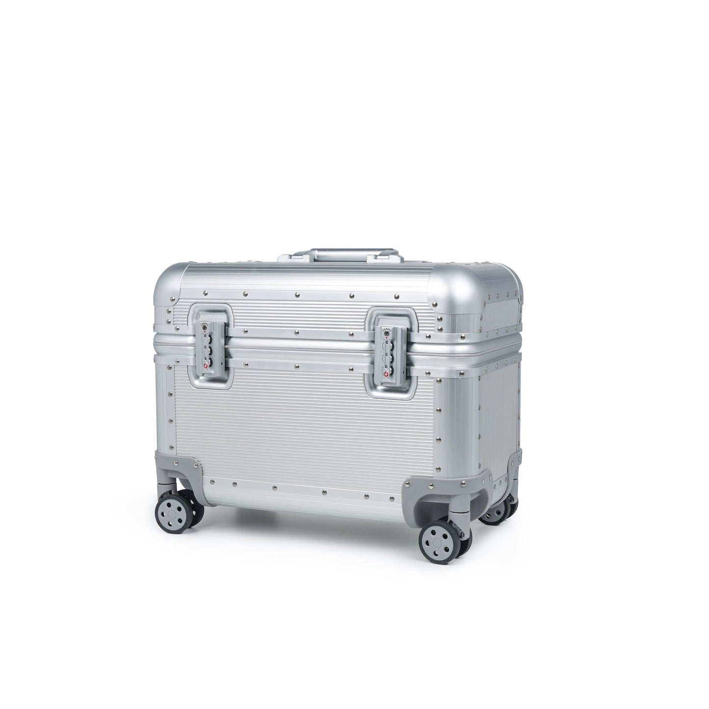 Perle Path All Aluminum Rolling Camera Case, Pilot case, Camera roller bag, Carry on, Hard Shell Photography Equipment suitcase with 4 Wheels and Telescopic Handle (Siver (only luggage)