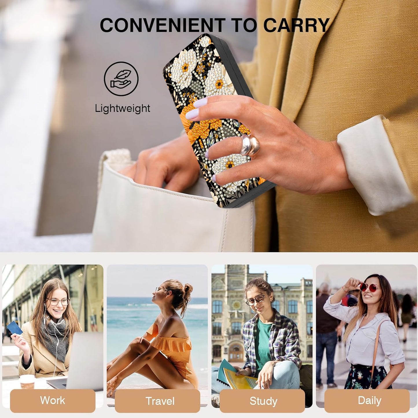 Leatrice 5d Diamond Art Kits for Adults Small Diamond Painting Kit Gem Art Paint by Diamonds Dots Eyeglasses Case DIY for Beginner Women