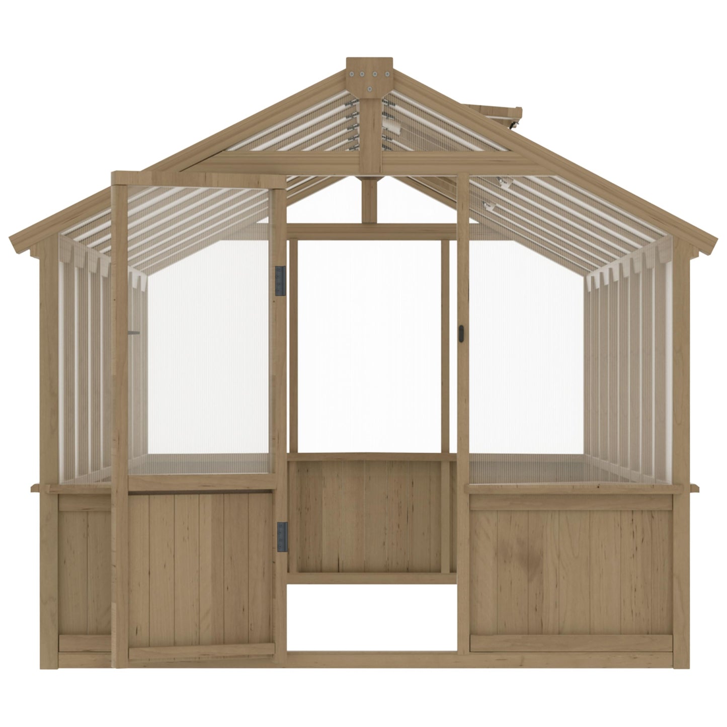 MUPATER 8 x 16 FT Wooden Greenhouse for Outdoor, Heavy Duty Greenhouse Kit with Window Vent and Lockable Door, Walk-in Green Houses for Patio, Garden, Backyard and Lawn, Brown