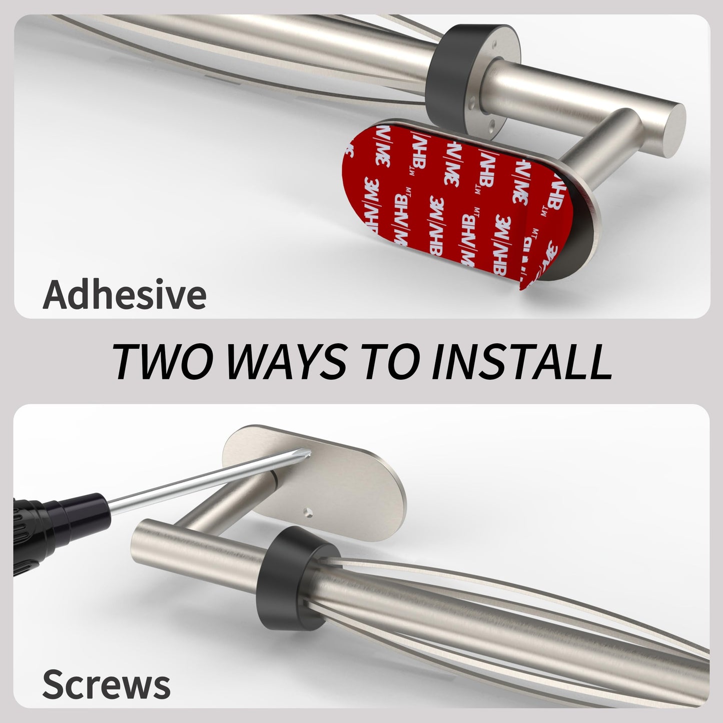 WZRUA Paper Towel Holder Under Cabinet, Single Hand Operable Roll Holder with Damping Effect,Self-Adhesive or Drilled SUS304 Stainless Steel for Kitchen Bathroom,Brushed Nickel