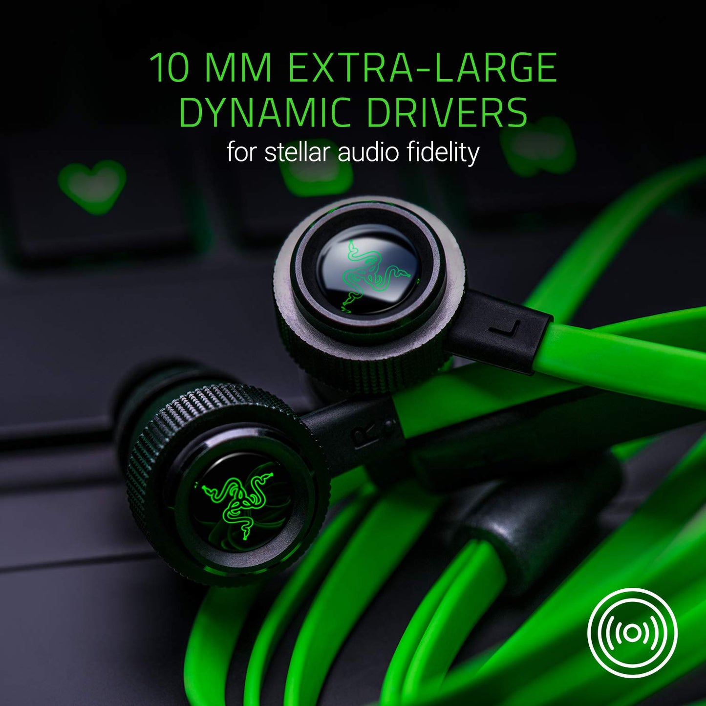 Razer Hammerhead Pro v2 Earbuds: Custom-Tuned Dual-Driver Technology - in-Line Mic & Volume Control - Aluminum Frame - 3.5mm Headphone Jack - Green