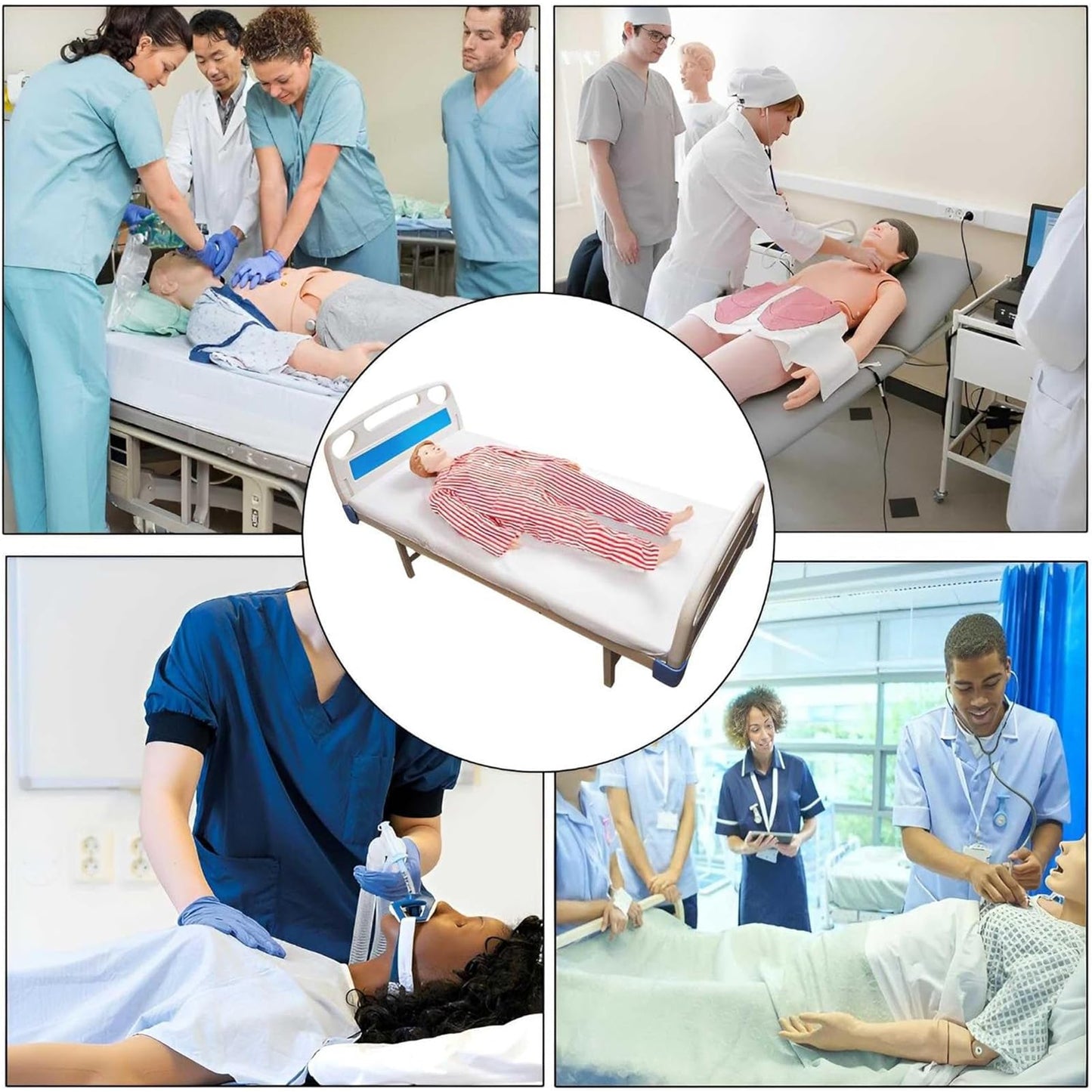 Medical Mannequin for Training, Patient Care Medical Manikin -Body Anatomical Patient Care Skills Model with Hospital Gown and Replace Module for Nursing Medical Training Teaching Pratice(Male)