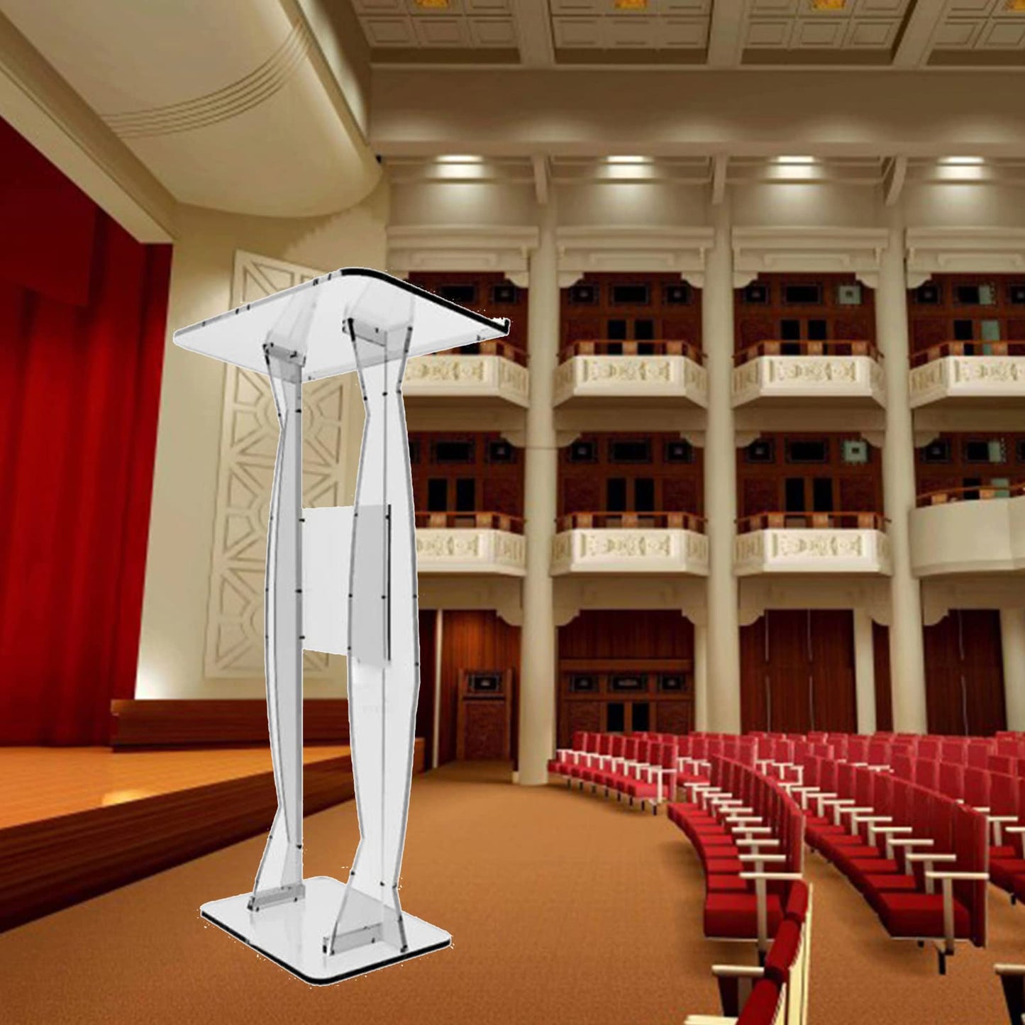 LaseVe Podium Podium Acrylic Lectern Pulpit Church Podium Banquet Stage Host Hotel Welcome Desk Auditorium Reception Desk Company Conference Table