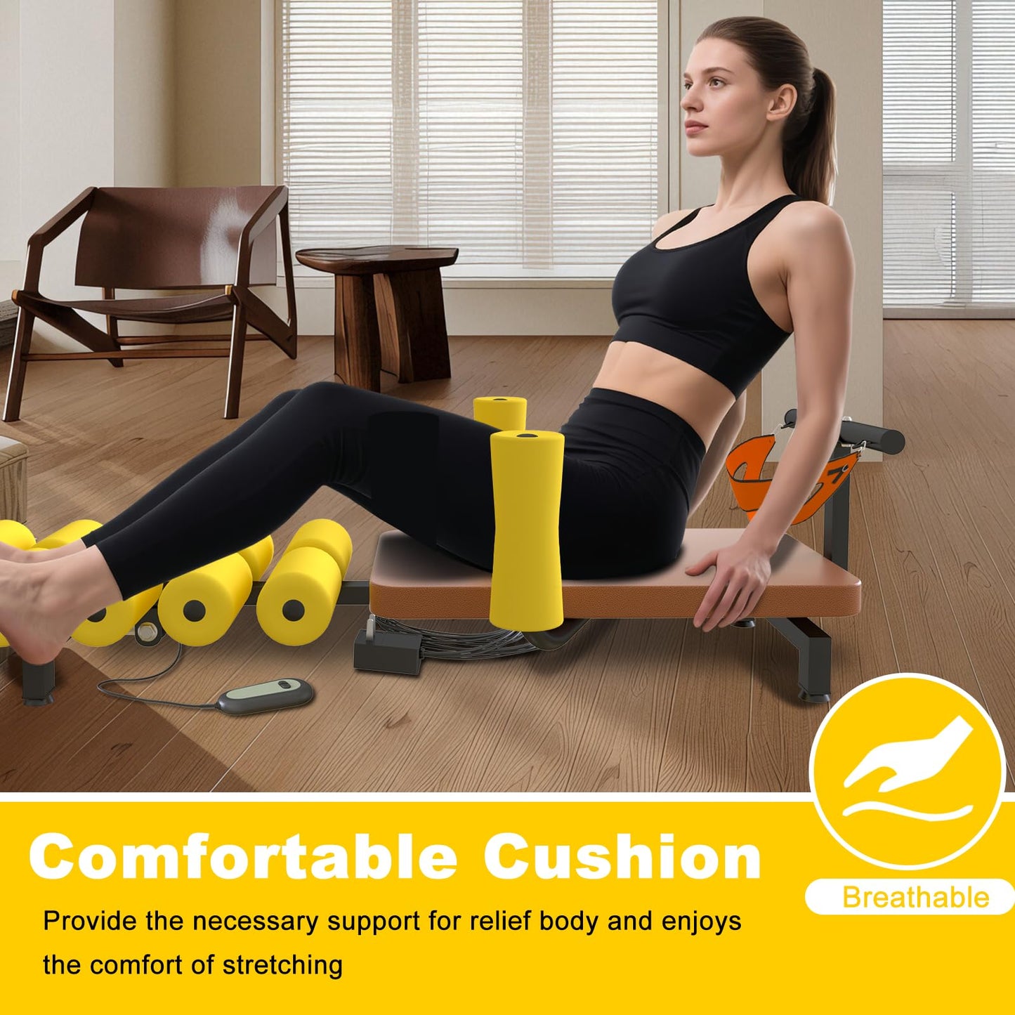ZGGJZKV Full Body Electric Traction Bed, Home Portable Cervical & Lumbar Stretcher Decompression Table, No Inversion Traction Table for Tension Relief and Back Stretching