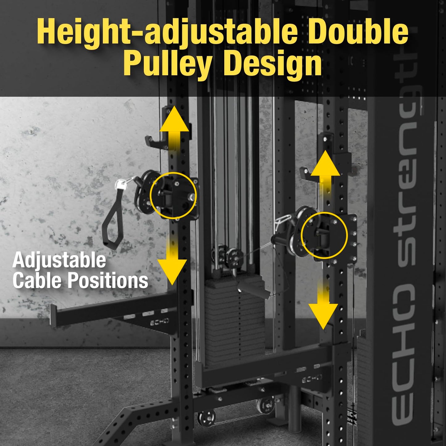 Commercial Functional Trainer Cable Machine with Dual Weight Stacks Power Cage Squat Rack Cable Crossover Exercise Machine with Pulley System All in One Home Gym Systems, Functional Trainer(Model A)