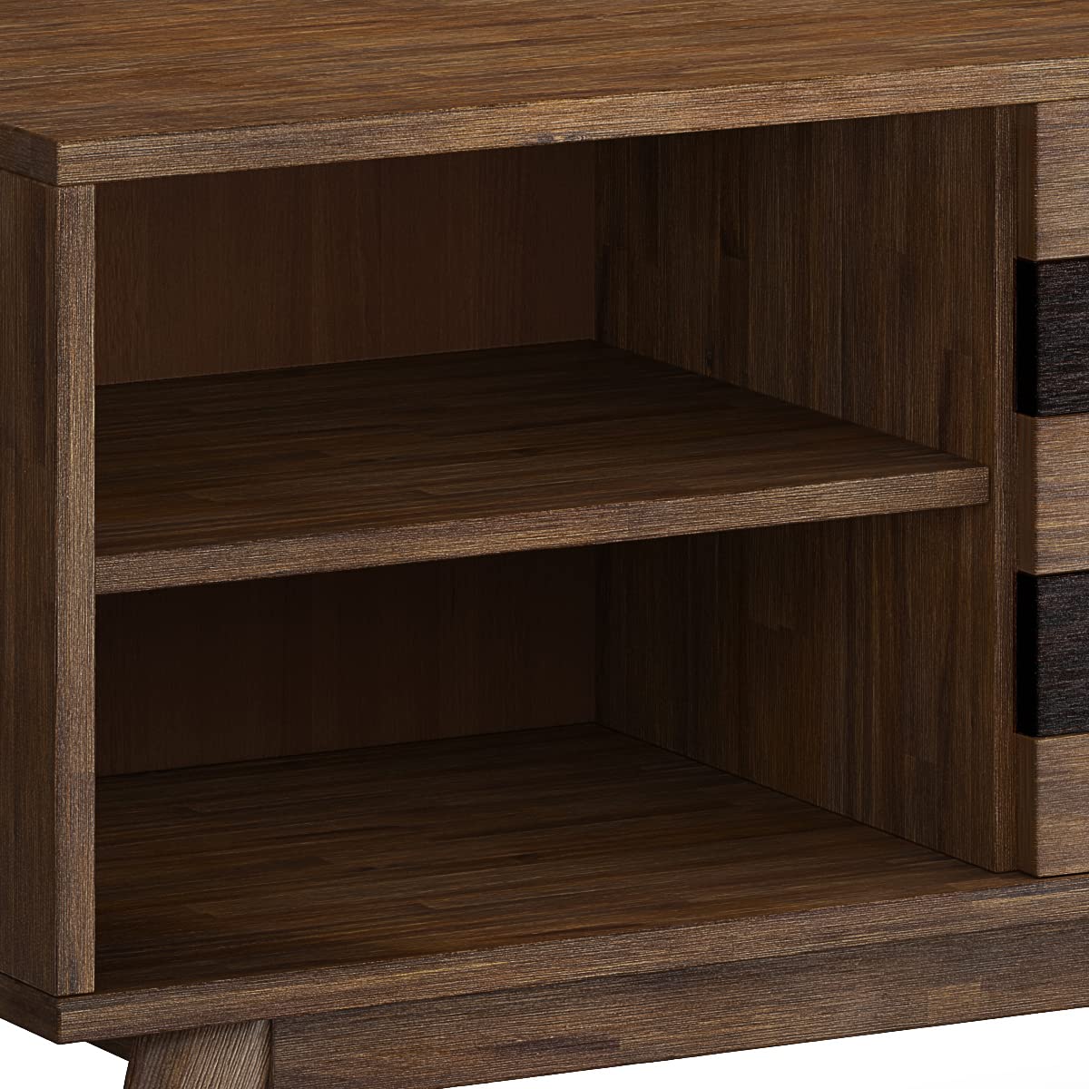 SIMPLIHOME Clarkson SOLID ACACIA WOOD 60 inch Wide Mid Century TV Media Stand in Rustic Natural Aged Brown For TVs up to 65 inches for the Living Room and Entertainment Center