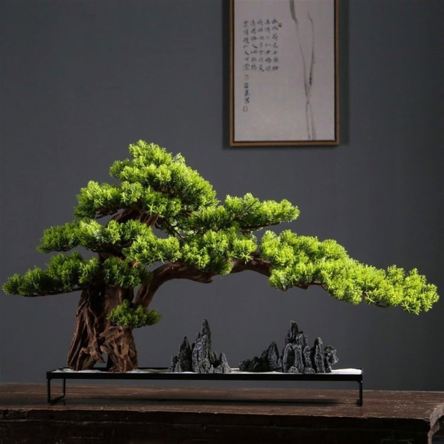 WANGHAI2024M Artificial Trees High-end Light Luxury Greenery Bonsai Ornaments Hotel Decoration Simulation Tree Entrance Coffee Table Decoration Fake Greenery Artificial Bonsai