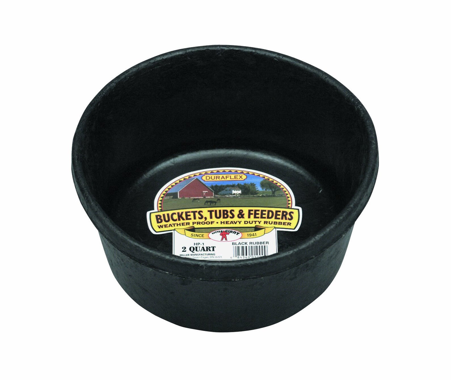 Little Giant® Heavy Duty Rubber Tub | Durable Rubber Feed Pan | Indoor & Outdoor Use | Rubber Feed Bucket | 2 Quarts
