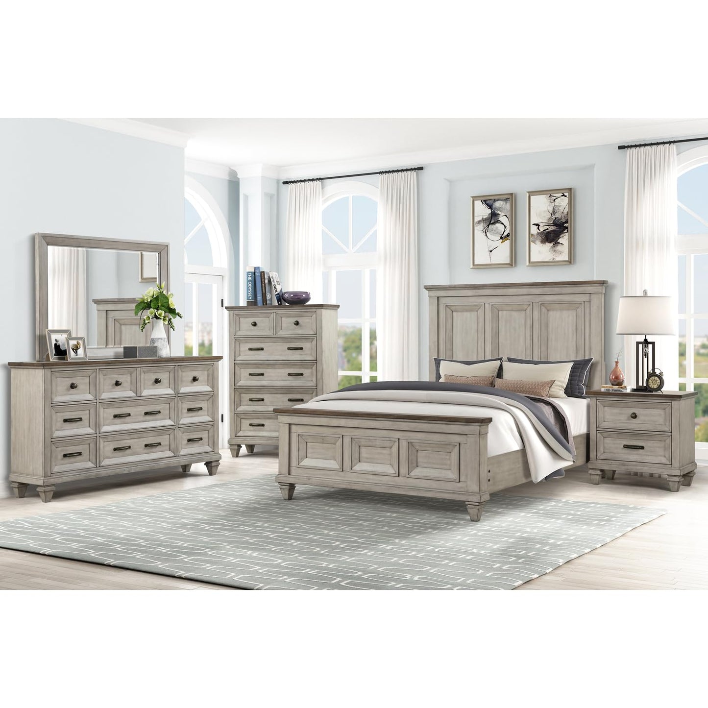 New Classic Furniture Mariana Wood 5-Drawer Chest, Vintage Creme