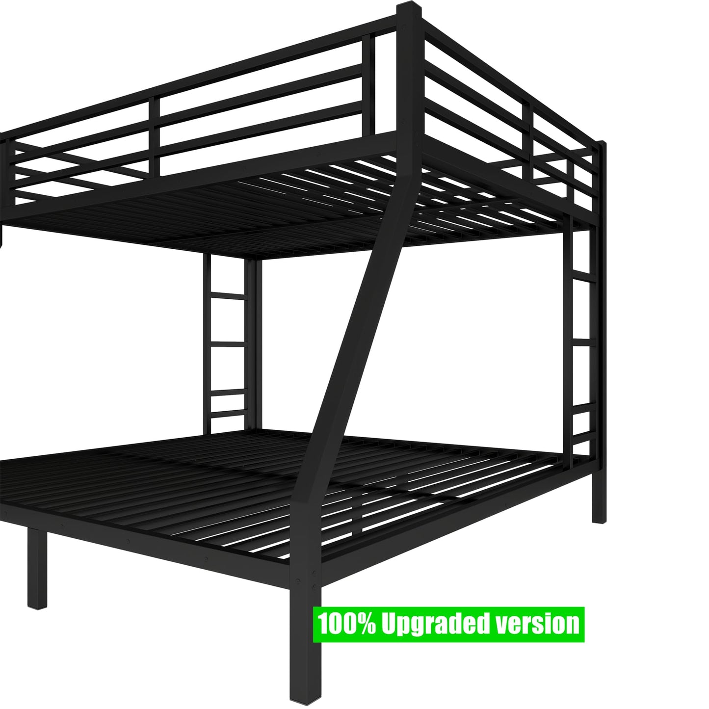 NOAHLEO Stronger & Safer Heavy Duty Metal Queen Over King Size Bunk Bed for Adults Teens, More Stable Thickened Steel Bunkbed (Queen Over King)