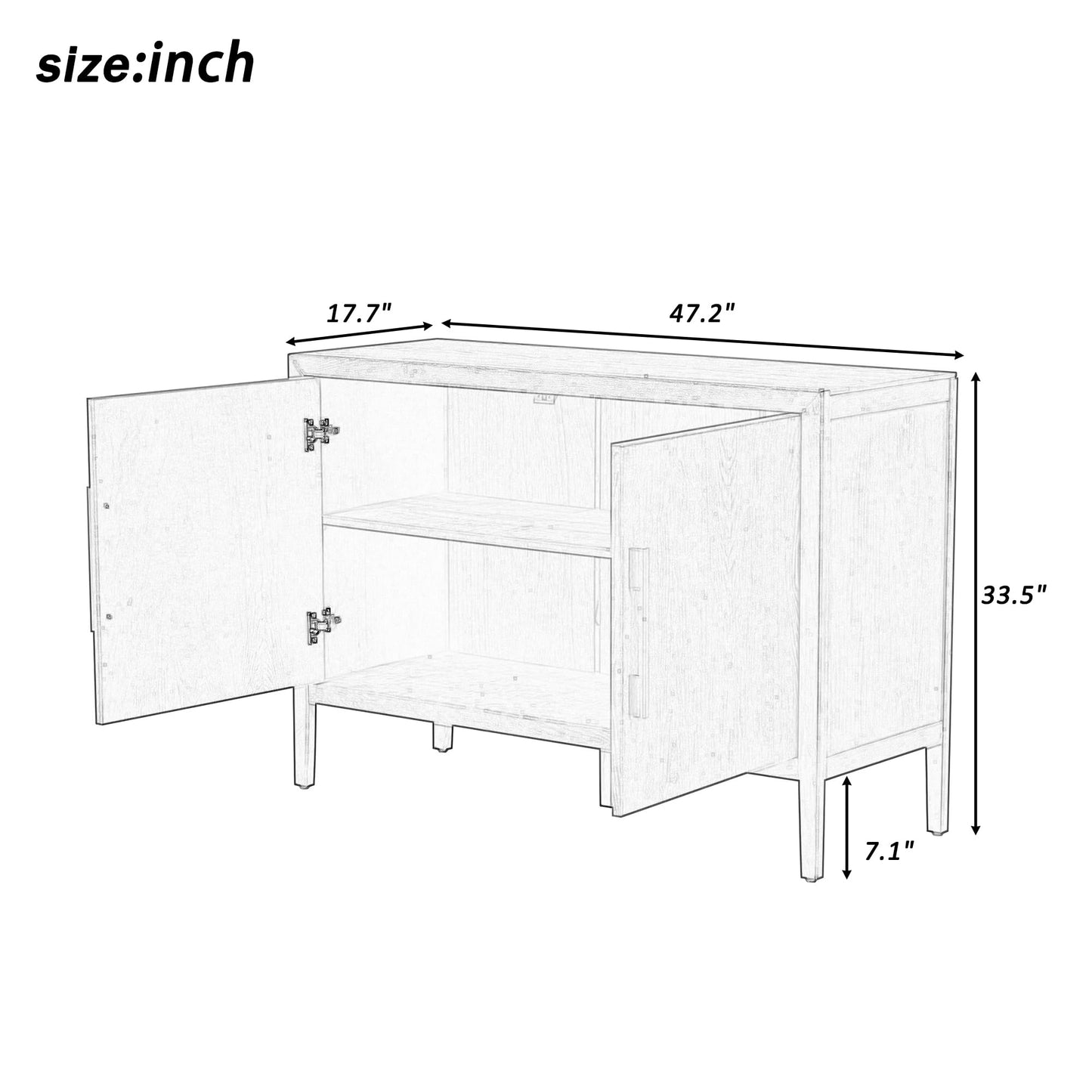 Merax Modern Rustic Wood Buffet Sideboard with Storage Shelf, 2 Doors Coffee Bar Cabinet TV Stand for Bedroom Living Room Dinning Room Kitchen Espresso