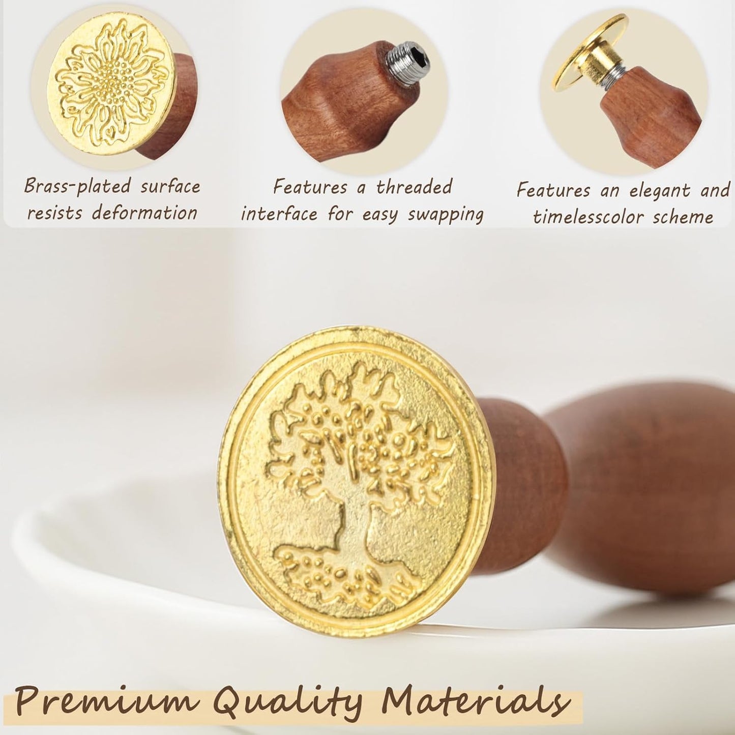 Wax Seal Stamp Kit,Sealing Wax Beads in 24 Colors、21pcs Sealing Wax Stamp Heads with Wooden Handle,Heater, Candle,Perfect for Wedding Invitations,Envelopes