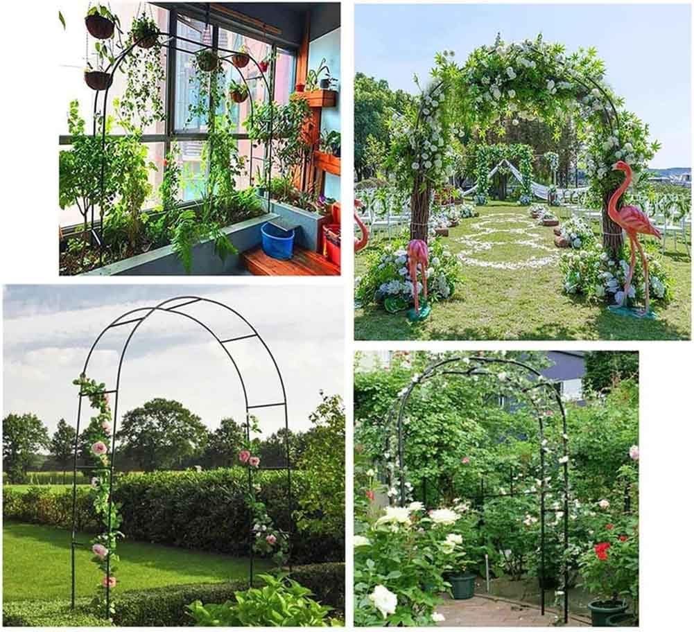 Metal Wedding Arch with Base for Outdoor & Indoor Use Weatherproof Trellis for Climbing Plants Easy Assembly and Reconfigurable Design Green 2.4M x 2.2M (White W3M*H2.2M)
