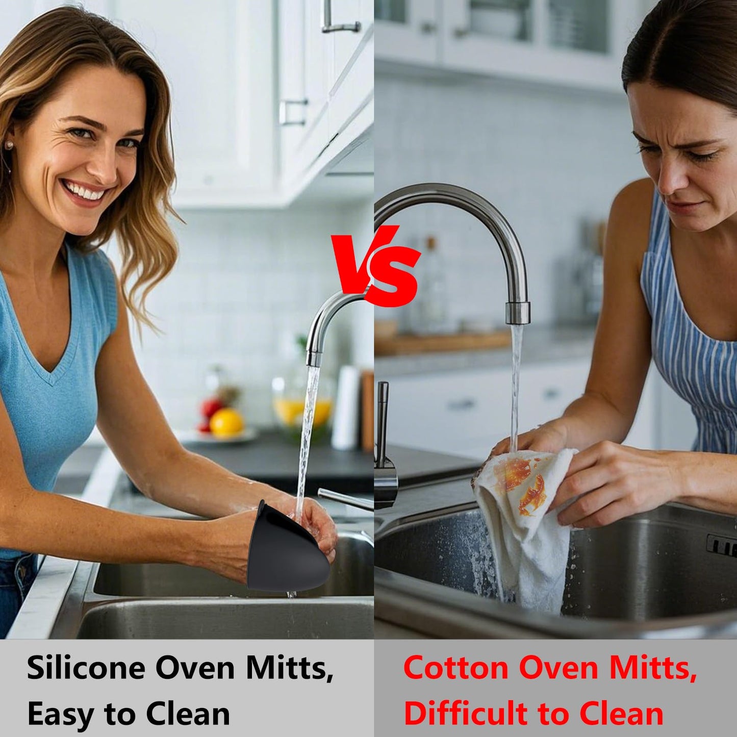 Silicone Oven Mitts Heat Resistant Pot Holder Set for Kitchens, 3 Pair Mini Cute Kitchen Mittens Silicone Pinch Grip, ChufanMomsil Small Short Oven Rubber Gloves for Air Fryer, Baking, Colorful