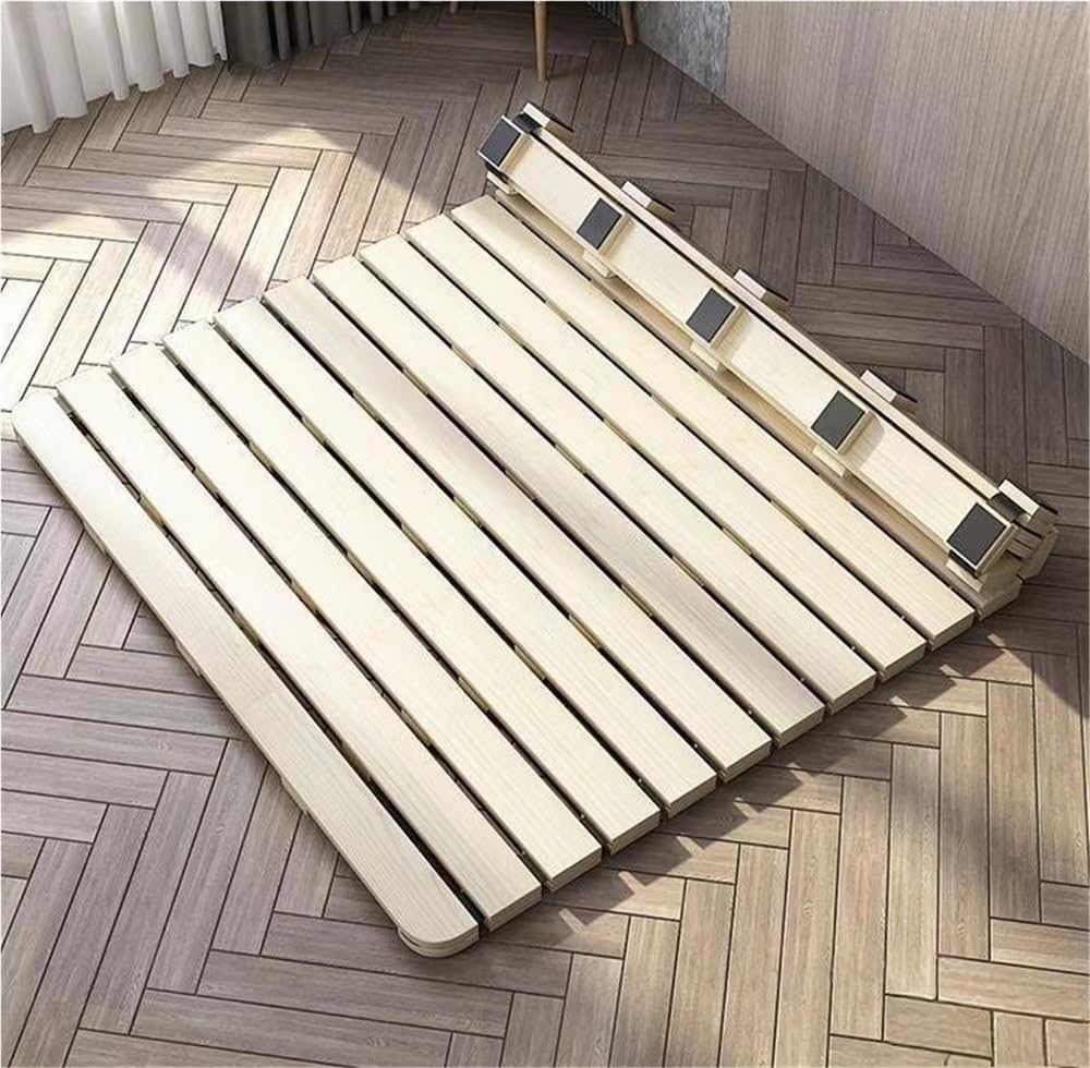 Breathable Bed Plate Solid Wood Futon Frame Folding(en:Wood Slatted Roll-Up Bed, Breathable Tatami Mat, Floor Futon Mattress for Bedrooms & Dorms, Portable Sleep Bedding (74.8"x53.2") - I