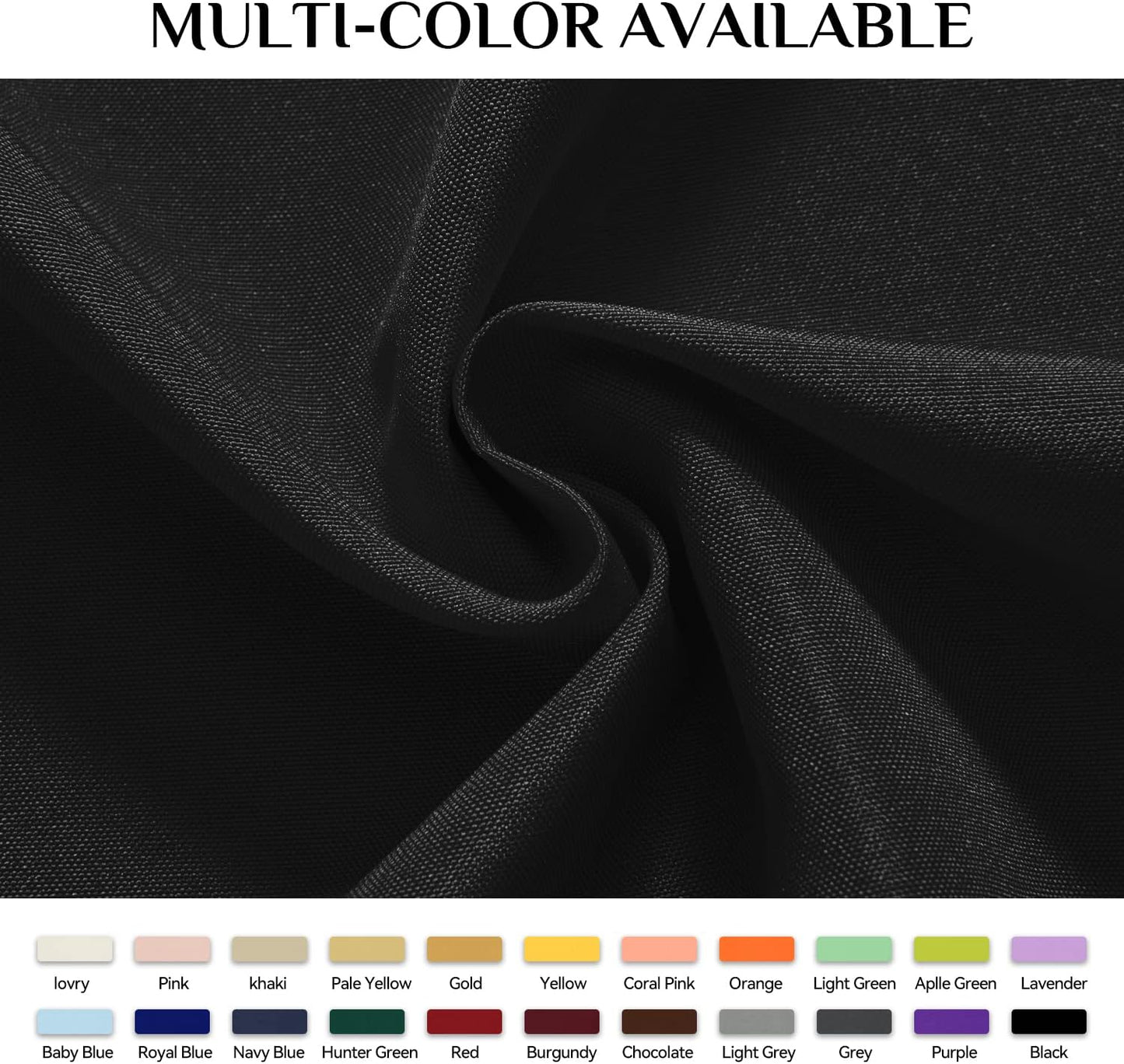 Softalker Round Tablecloth, Waterproof & Stain Resistant, 60 inch, Black