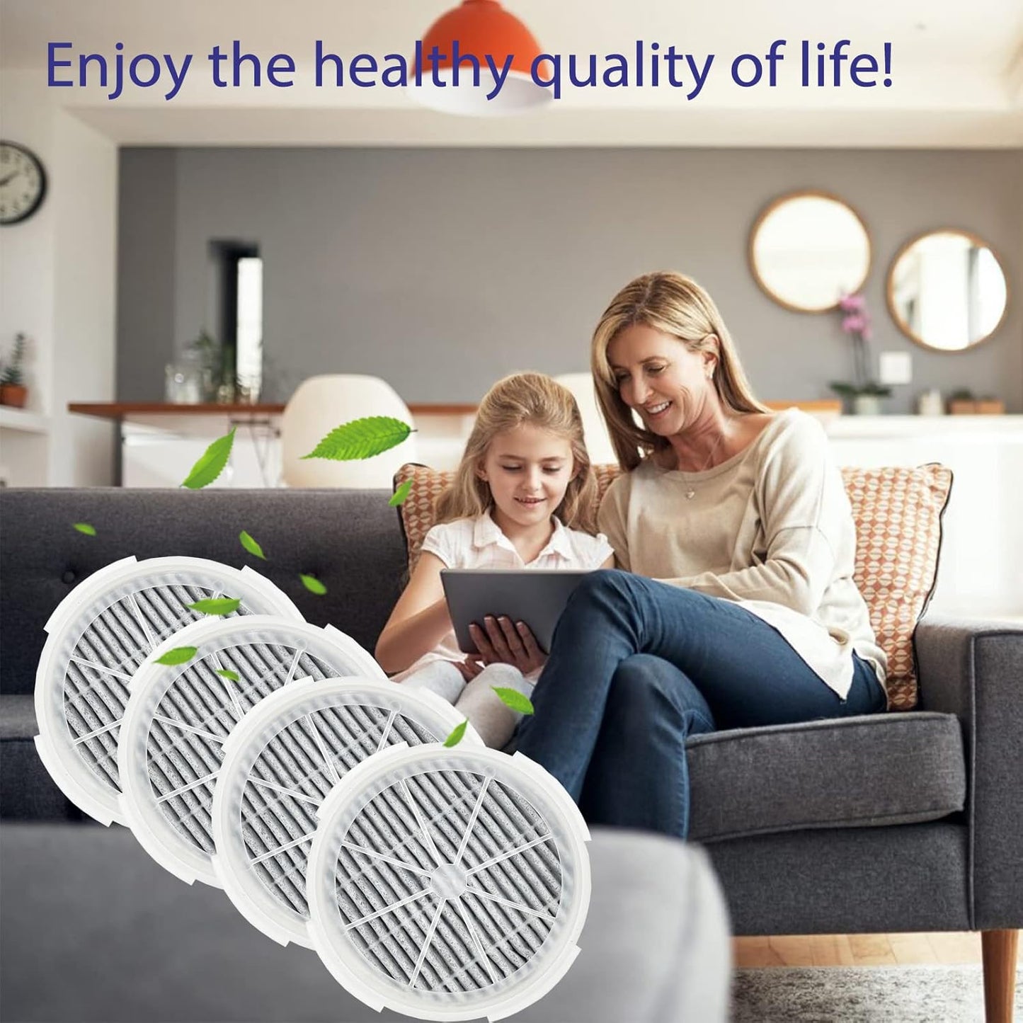 Ontheone True HEPA Filter Replacement - 4 Pack Compatible with Frida Baby 3-in-1, RIGOGLIOSO, and JINPUS GL2103.
