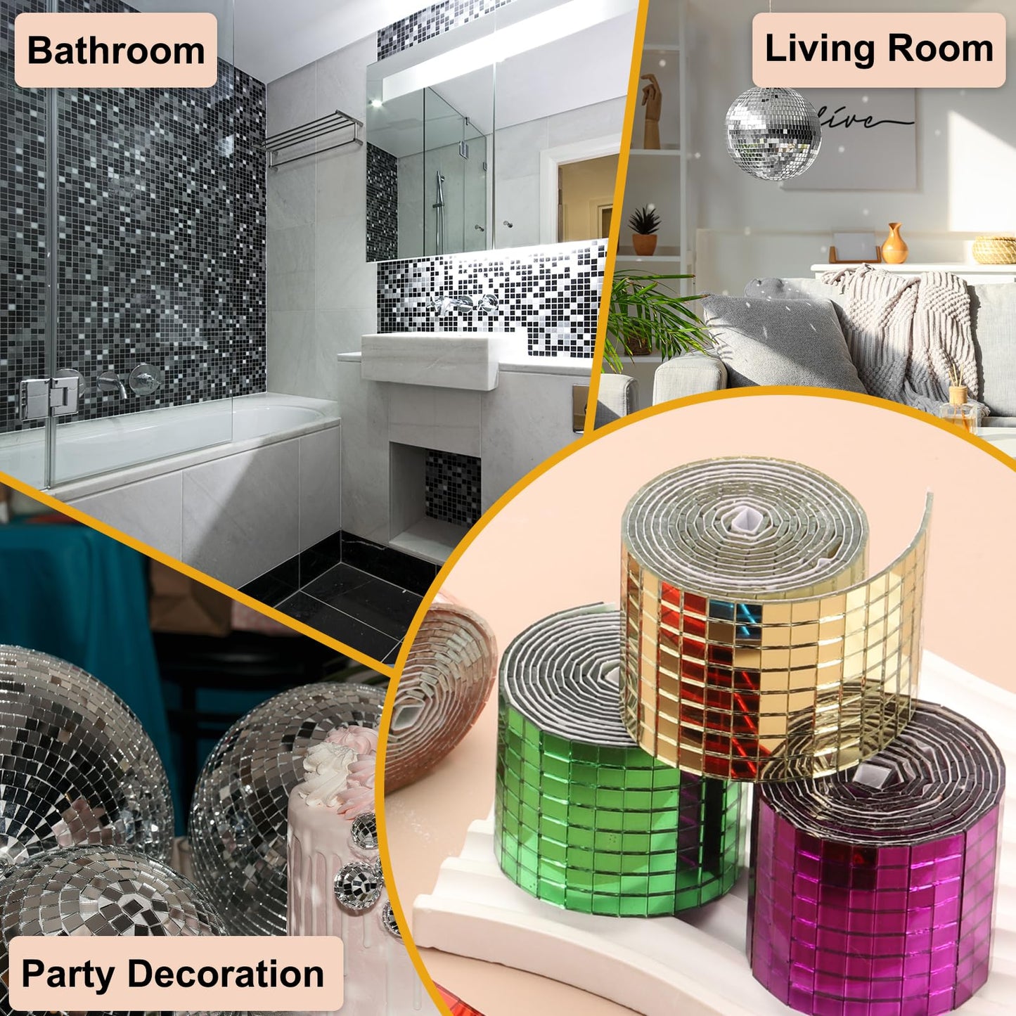 PATIKIL 5x5mm Self Adhesive Mirrors Mosaic Tiles, 10000 Pcs Square Mini Glass Mosaic Disco Tile Sticker for DIY Craft Disco Ball Party Decoration, Green
