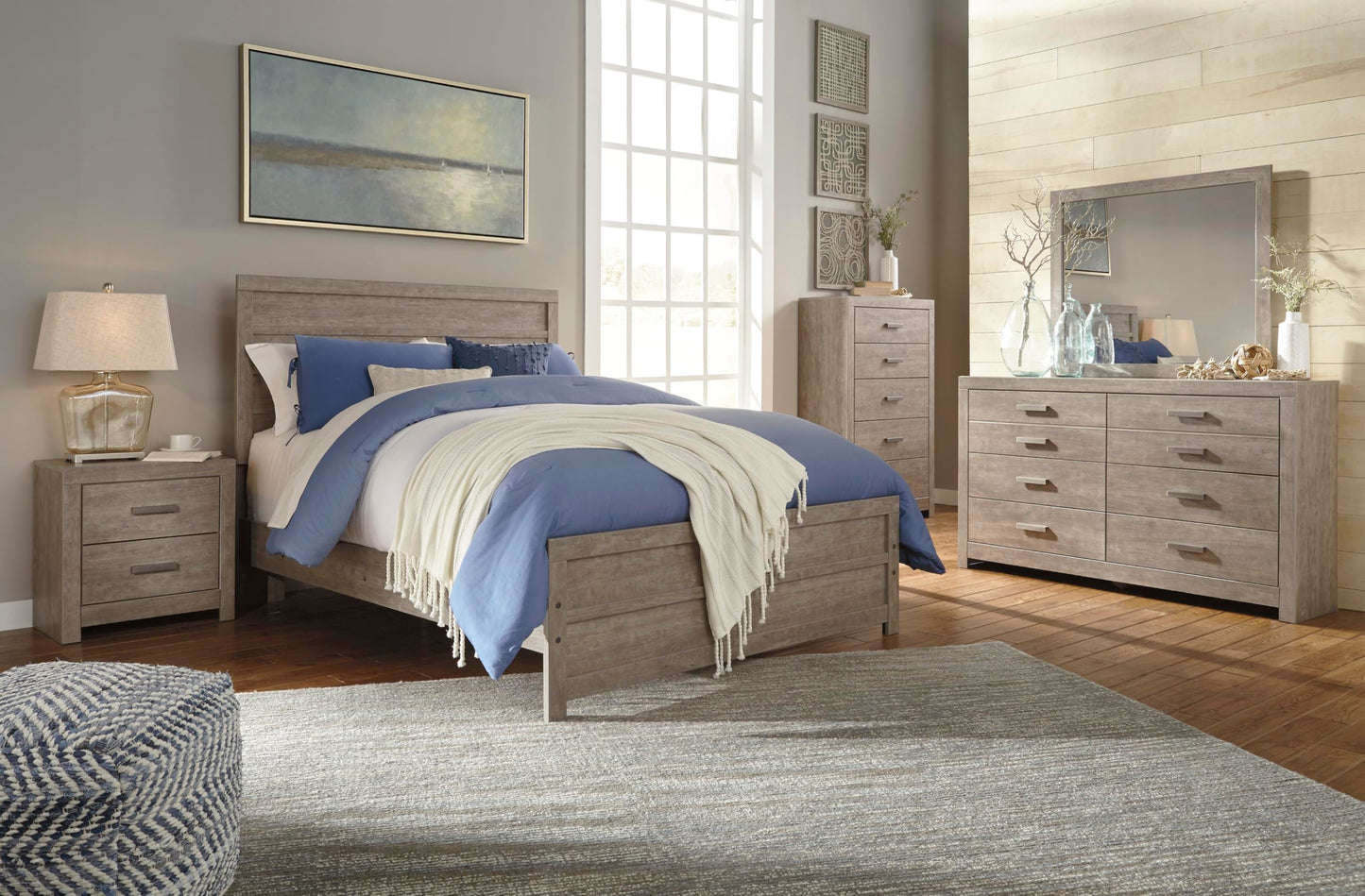 Signature Design by Ashley Culverbach Scandinavian 6 Drawer Dresser, Weathered Gray