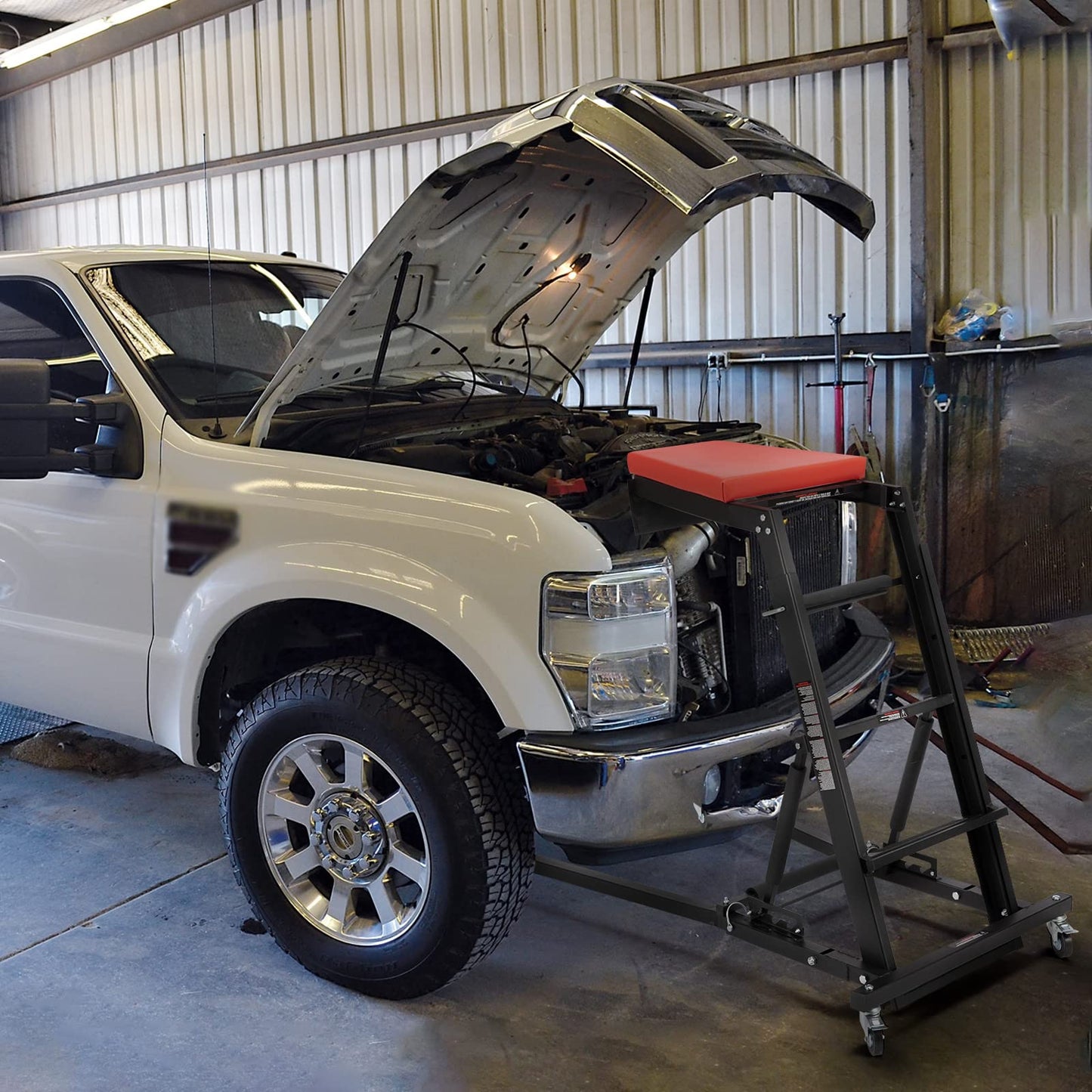 BUNKER INDUST Automotive Engine High Top Creeper Workstation Shop Mechanic | Adjustable Height | | Foldable | | 400 LBS Capacity |