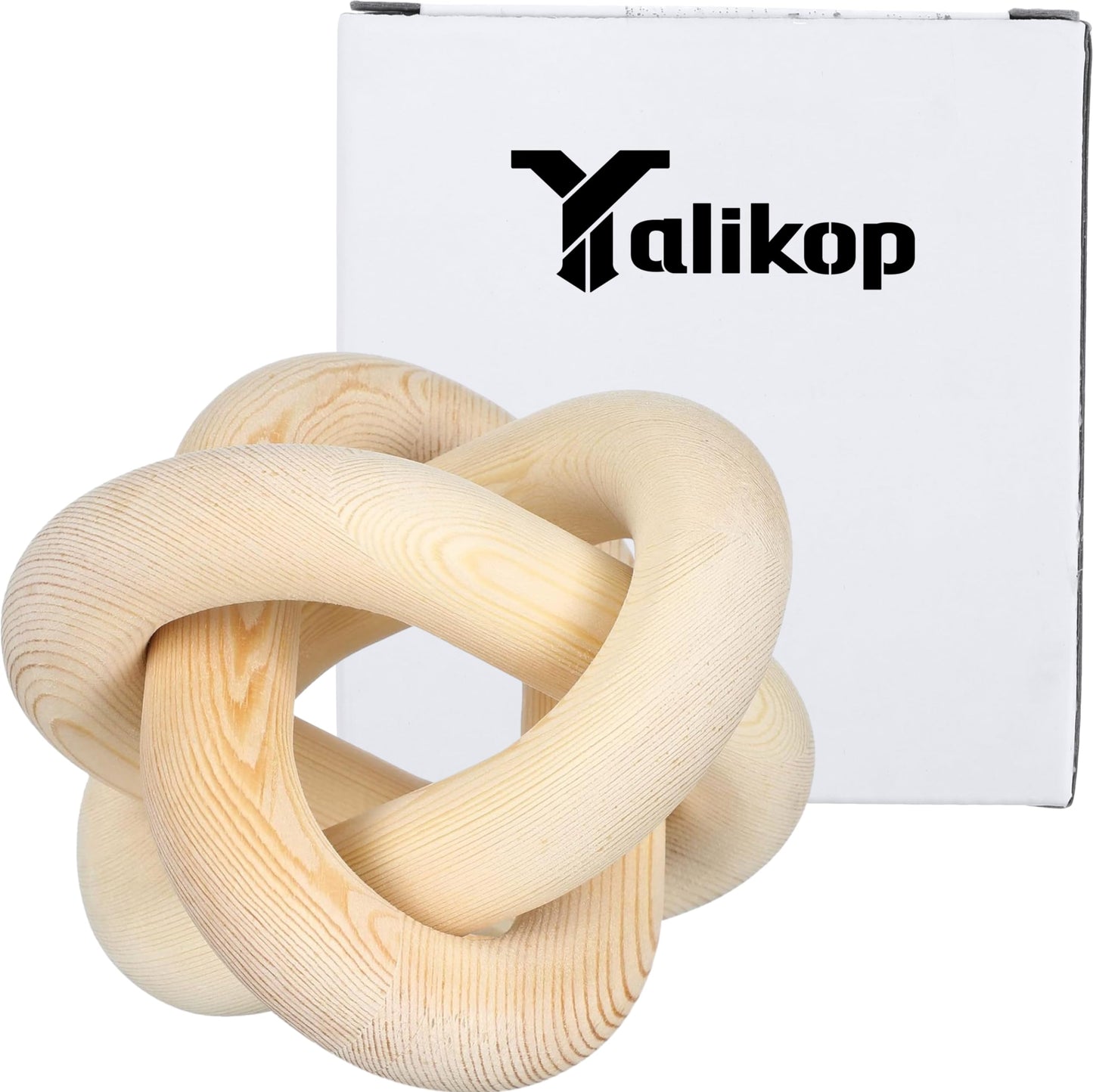 Yalikop 3 Link Wood Knot Decor Rustic Home Décor Accents Hand Carved Coffee Table Decoration, Boho Chain Link Decoration, Modern Shelf, Rustic Objects for Home Living Room Bedroom(Natural)