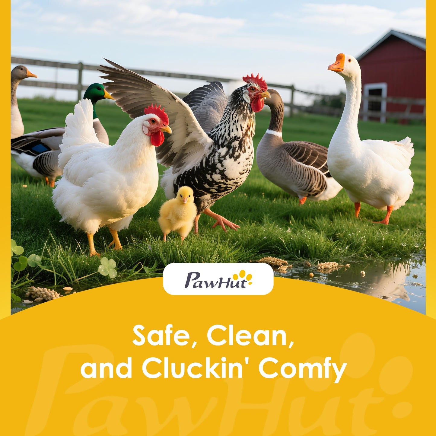 PawHut Large Wooden Chicken Coop for 8-10 Hens, Walk-in Chicken Run with Waterproof Cover, Nesting Boxes and Perches, Outdoor Poultry Cage Rabbit Hutch for Backyard, 83" x 73" x 73", Light Brown