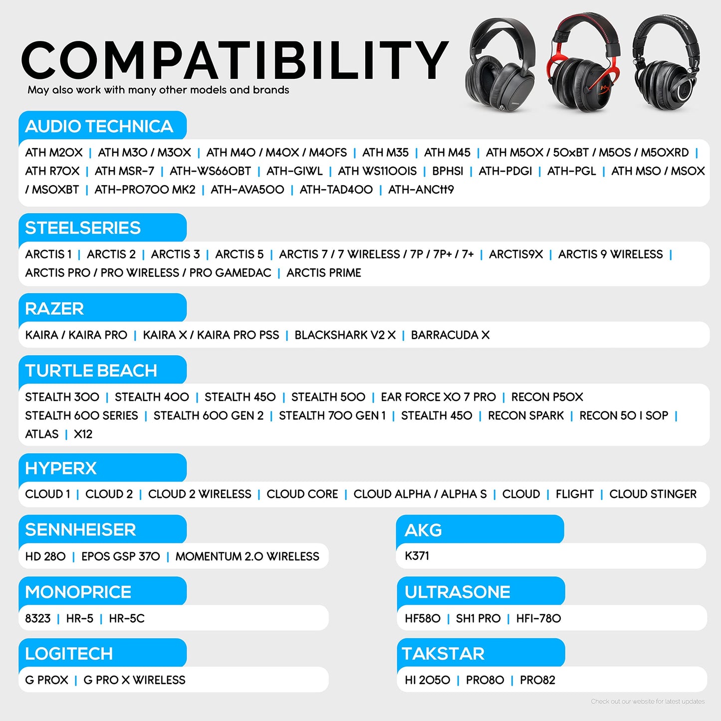 Brainwavz Replacement Earpads for ATH M50X, M50BT, Steelseries Arctis, Pro Wireless & Stealth 600, HyperX Cloud, AKG, SHURE, Philips & Many More Headphones, Memory Foam Ear Pad Cushions, Black Oval