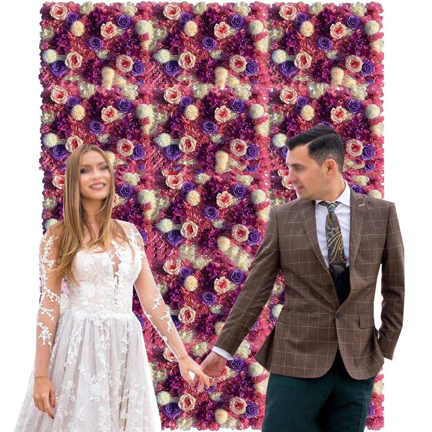 JIIPOREGJ Flower Wall Panels for Backdrop Artificial Background,for Home Decor DIY Wedding Party Decoration,8pcs