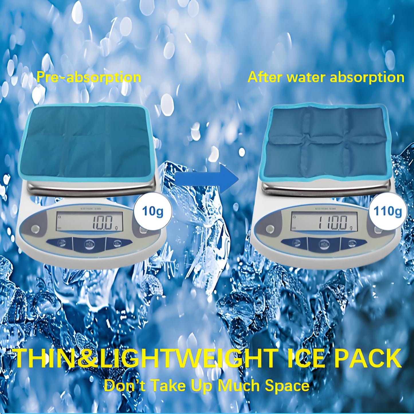 aadsioahd 4pcs Ice Packs for Lunch Boxes & Coolers - Reusable,Lightweight Cooler Ice Pack for Food Freshness, Drinks Freezer (6”x4”x0.7”) - Non-Toxic Cooler for Picnic, School, Sports & Camping