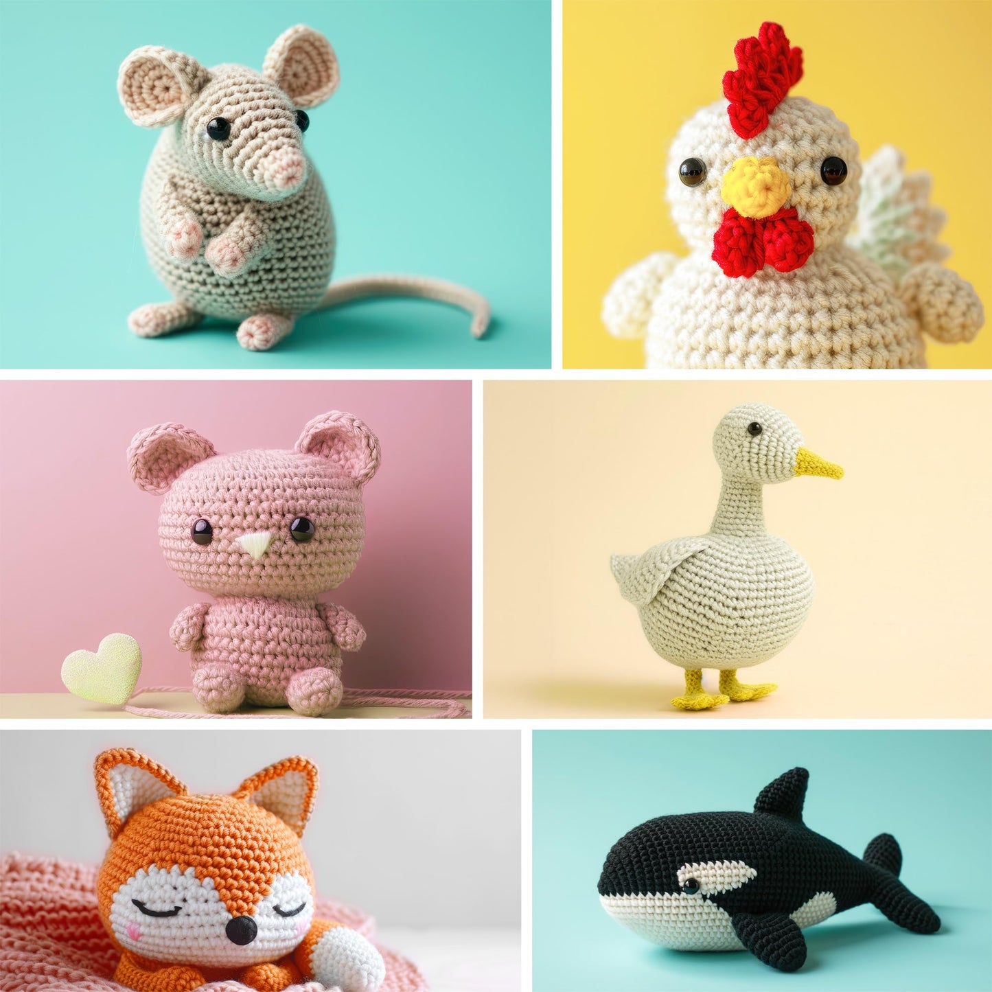 Hikiyose Crochet Kit for Beginners Adults - Crochet Accessories with 12 Soft Crochet Yarn Set, 9 Hooks, Storage Bag, Blue Whale Video Tutorial - Easy Crochet Kit for Beginners Kids, Hobbies for Women