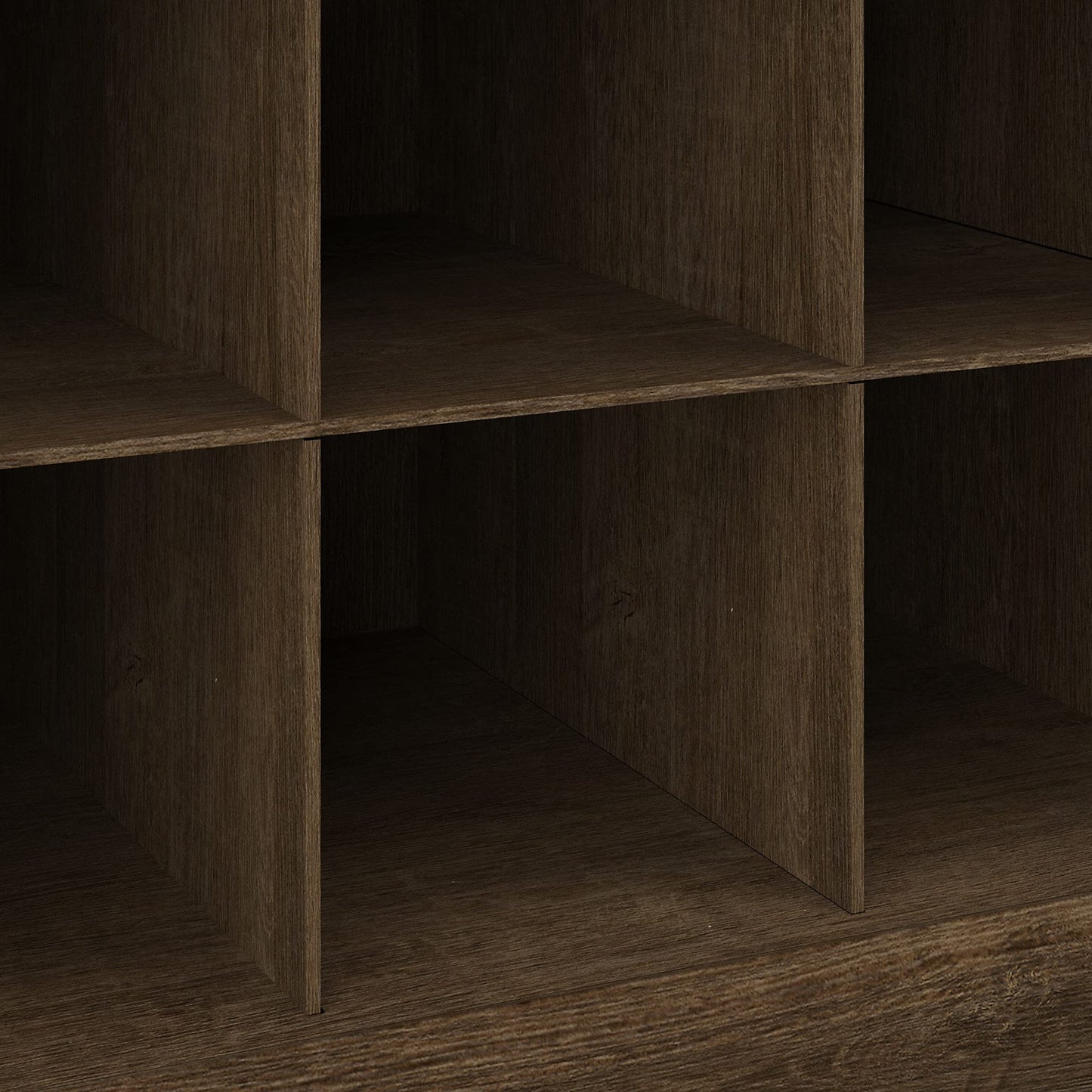 Bush Home Woodland 40W Hall Tree and Shoe Storage Bench with Shelves in Ash Brown, Cubbies and Coat Hooks for Foyer, Mudroom, or Entryway