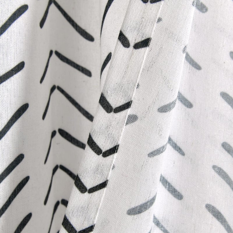 Lush Decor Hygge Modern Arrow Linen Look Shower Curtain, 72" X 72", Black & White