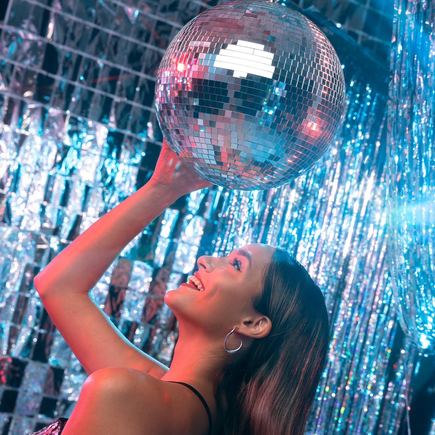 4500 Pcs 10x10 mm Self Adhesive Disco Mirror Tiles, Square Disco Mosaic Tiles, 4D Ball Disco Glass Stickers for Party Decoration, DIY Crafts & Art Collage