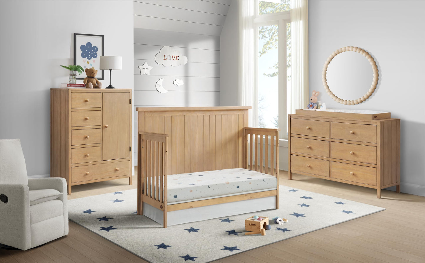 Soho Baby Everlee Chifferobe, Honey Wood