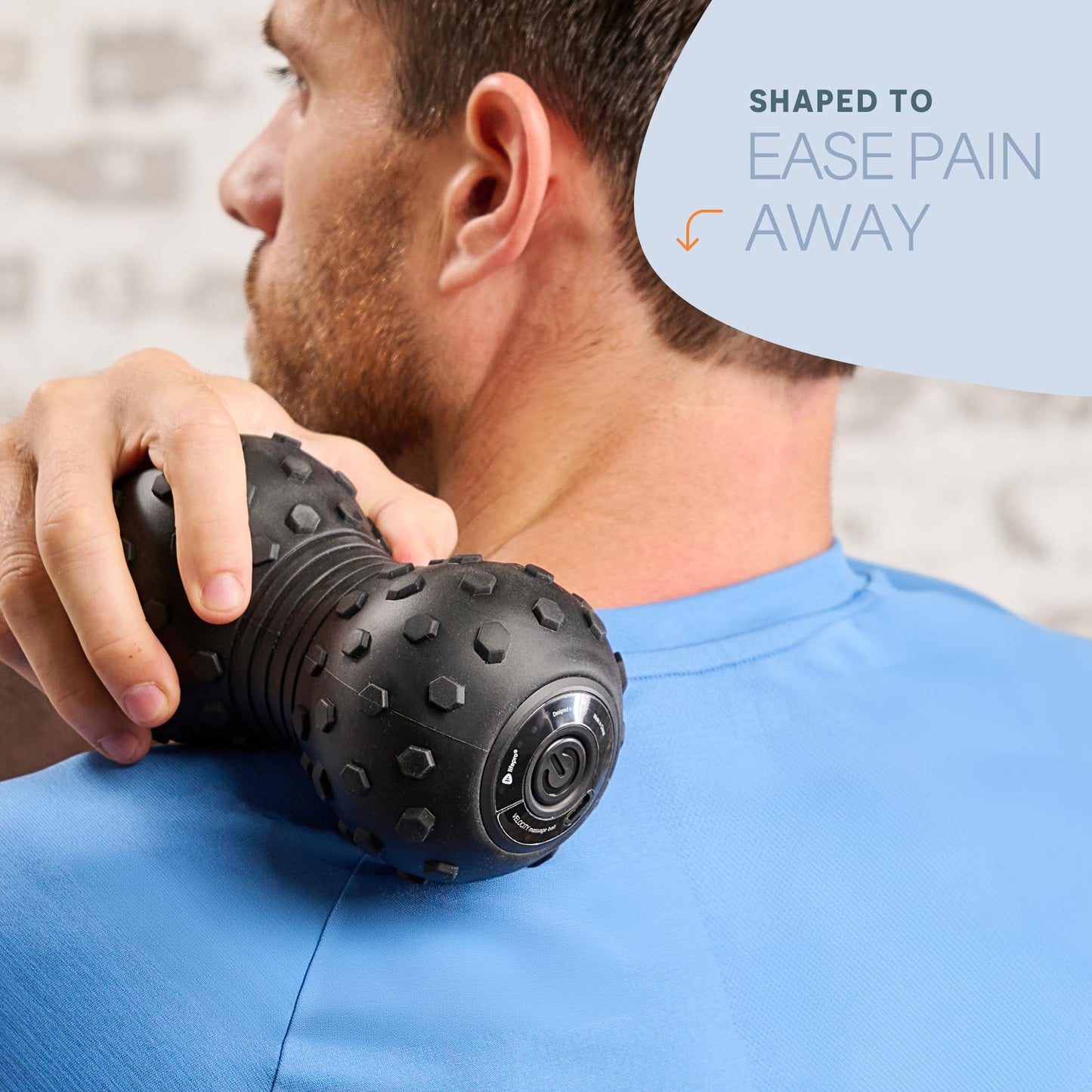 Lifepro 4-Speed Vibrating Massage Ball - Peanut Massager and Vibrating Foam Roller for Fitness, Mobility, and Relaxation - Compact and Portable Design