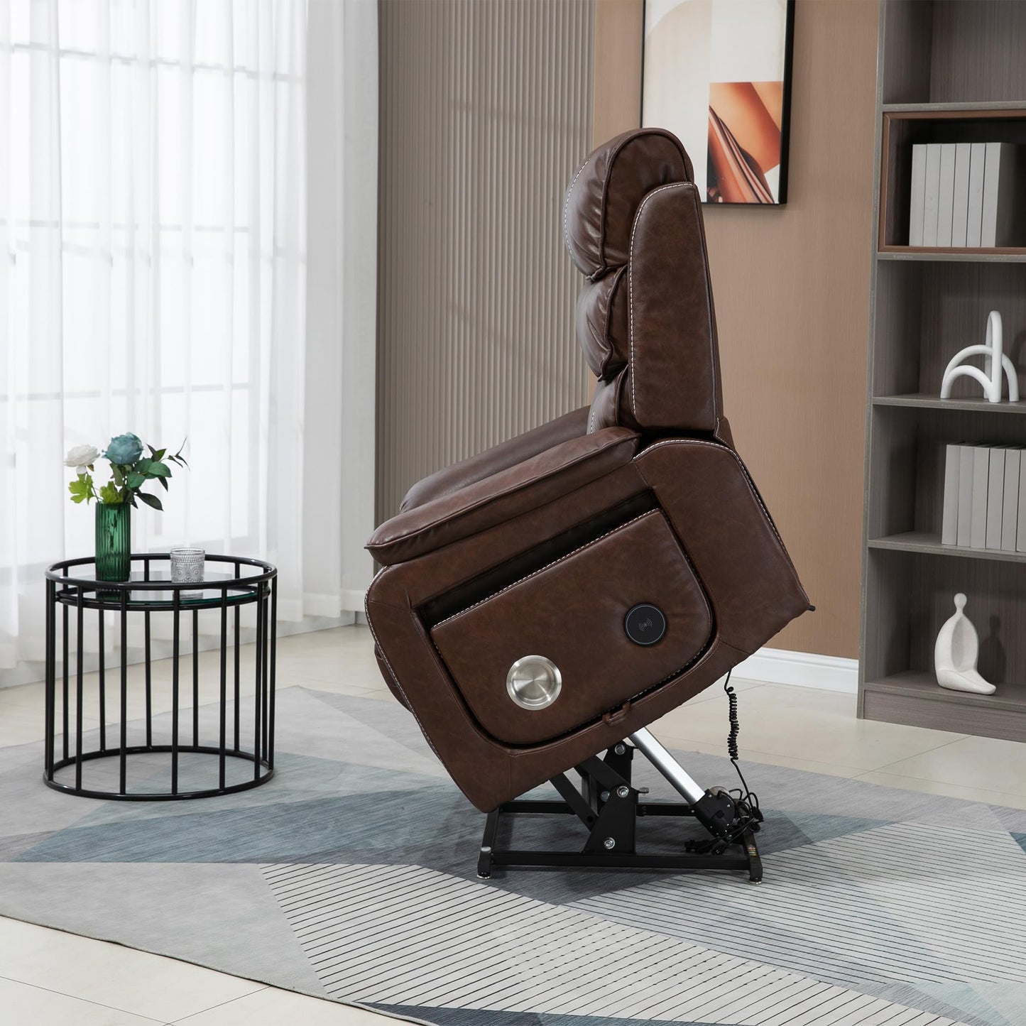 Oversized Electric Lift Chair Versatile Power Recliner Chair 180° Infinite Reclining Armchair for Adults with Massgae,Cupholder,USB-C Ports,Wireless Charging