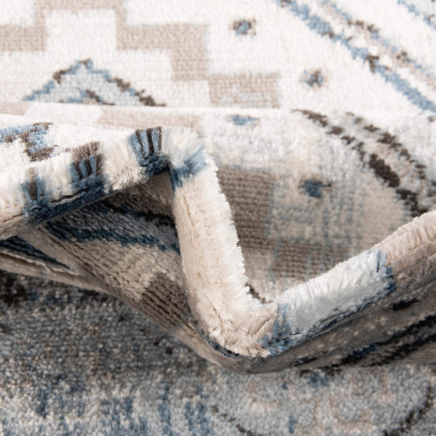 Unique Loom Charlotte Collection Area Rug - Quail (10' x 13' Rectangle Aqua Blue/Gray)